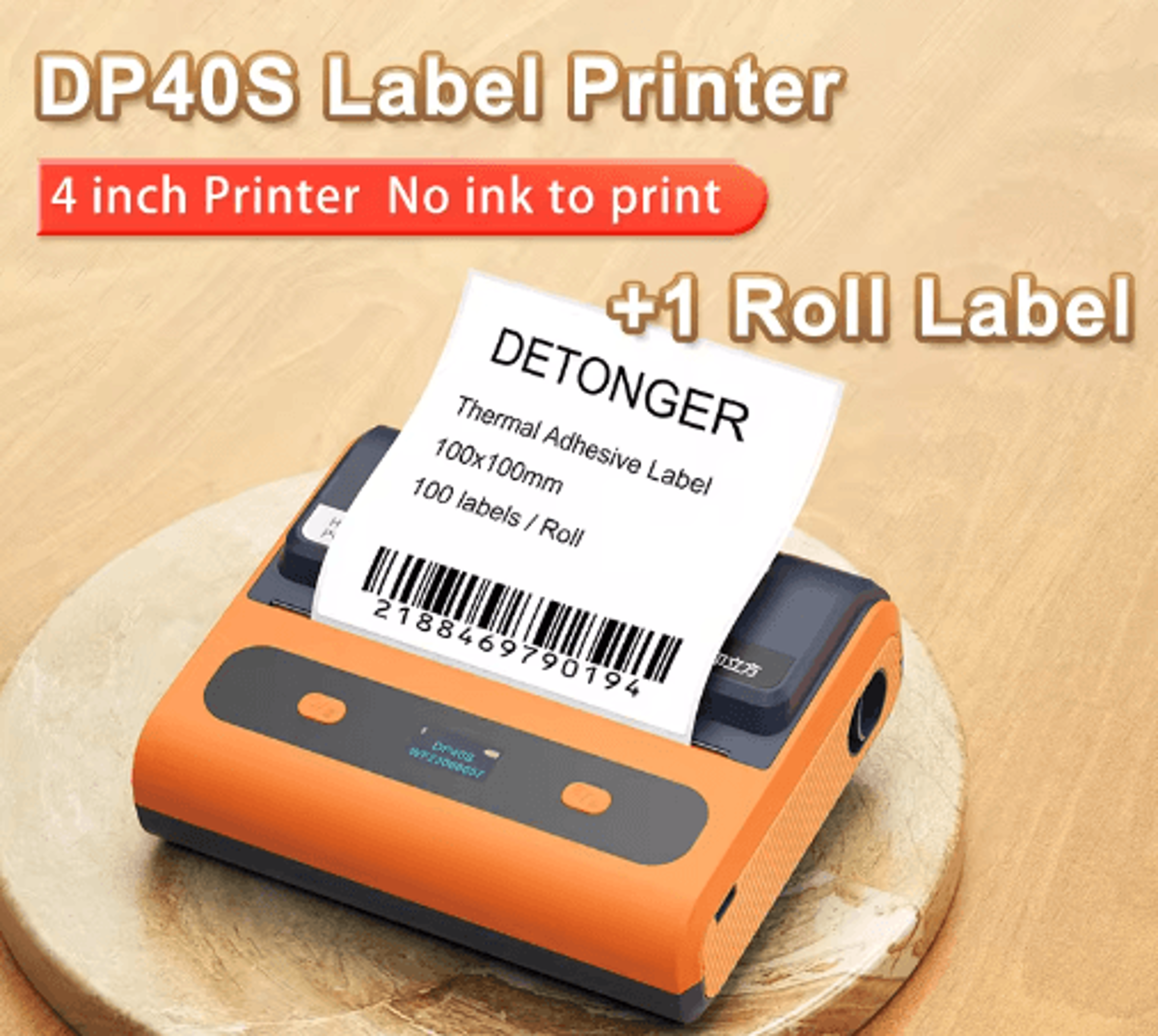 DP40S Wireless Portable Label Printer  4Inch Inkless Barcode Printer 0
