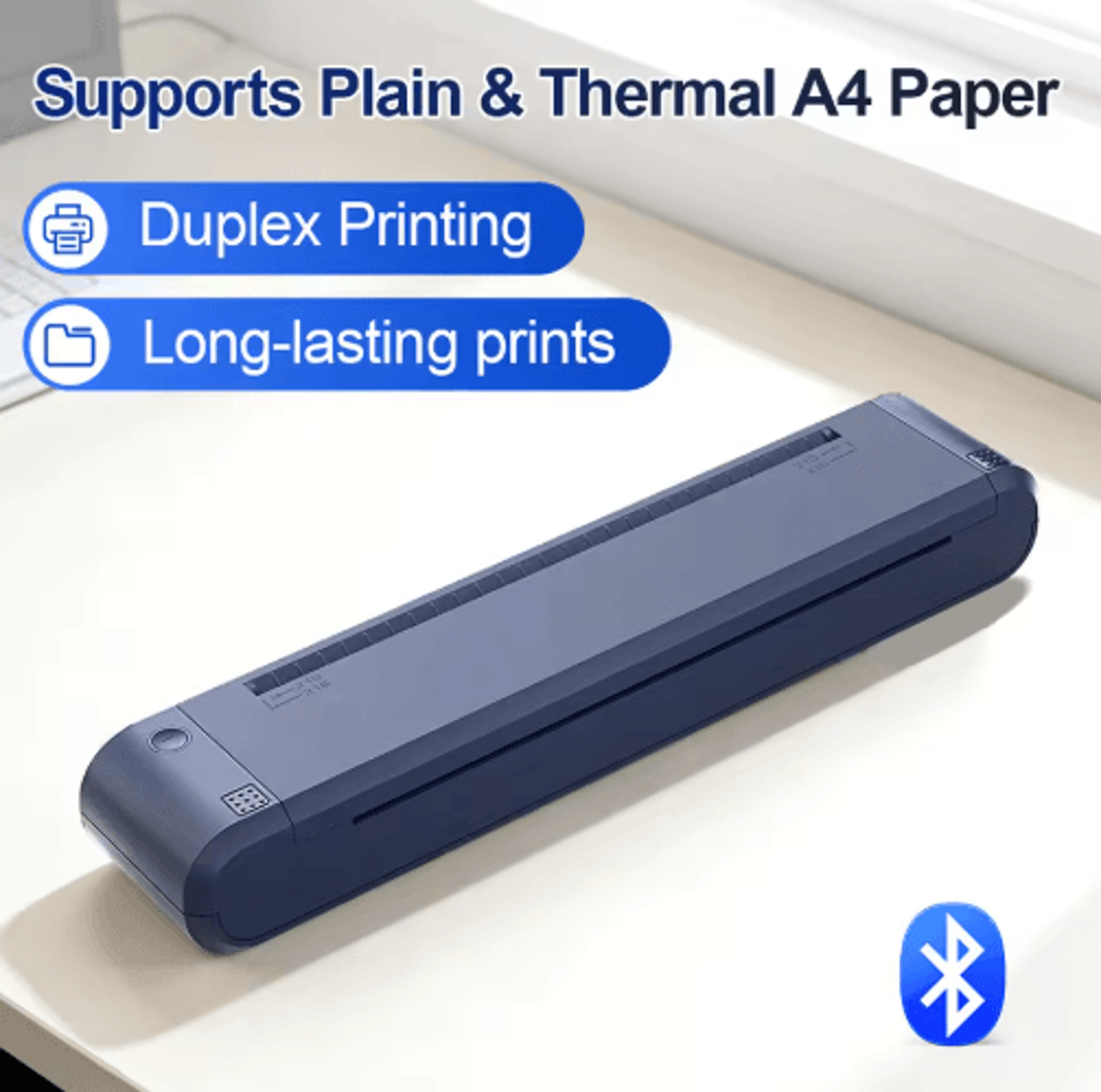 a4 bluetooth thermal transfer printer – dual-sided ribbon printer