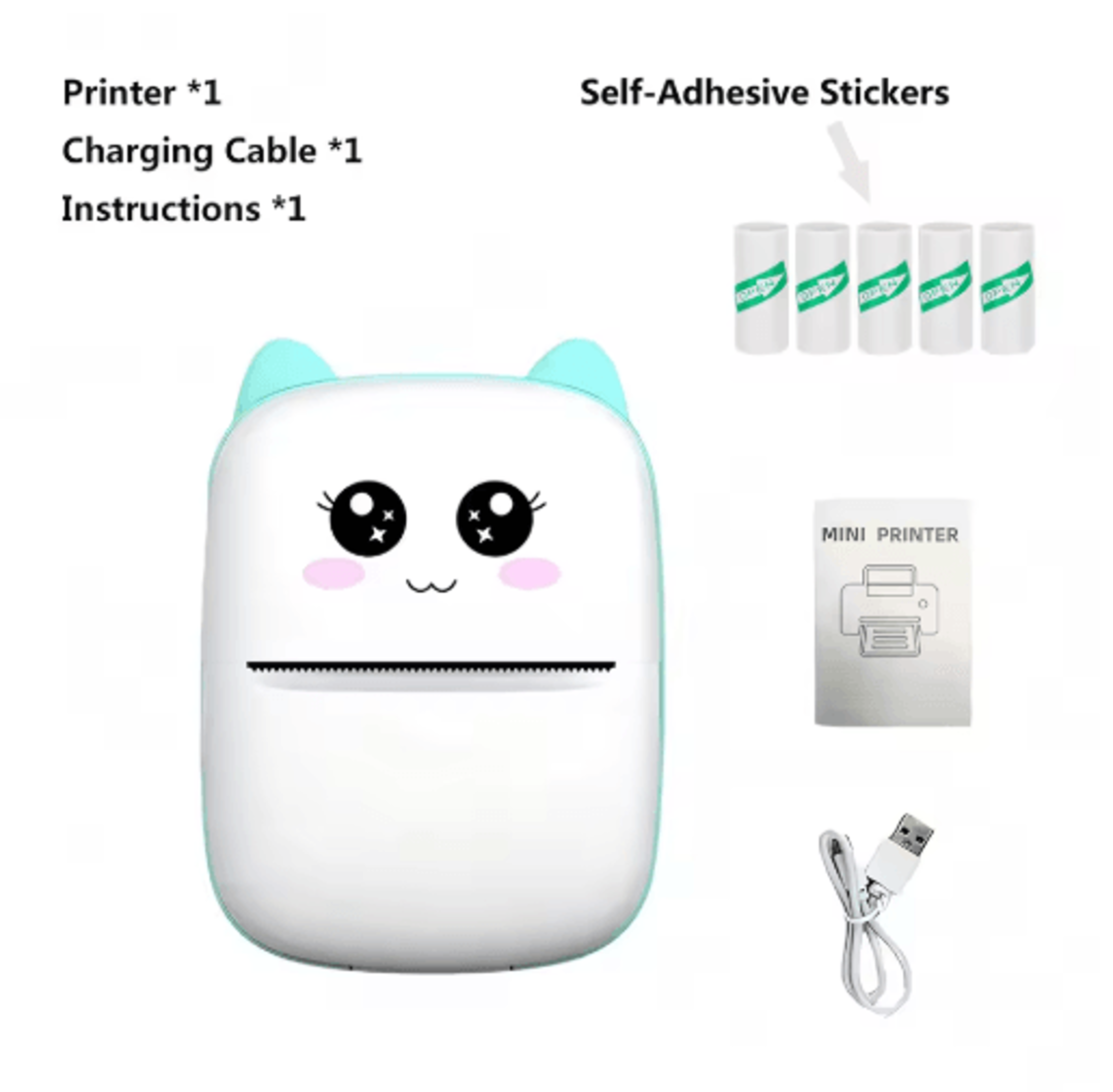 Mini Portable Thermal Printer  Inkless Printer For Labels Photos  Notes 5