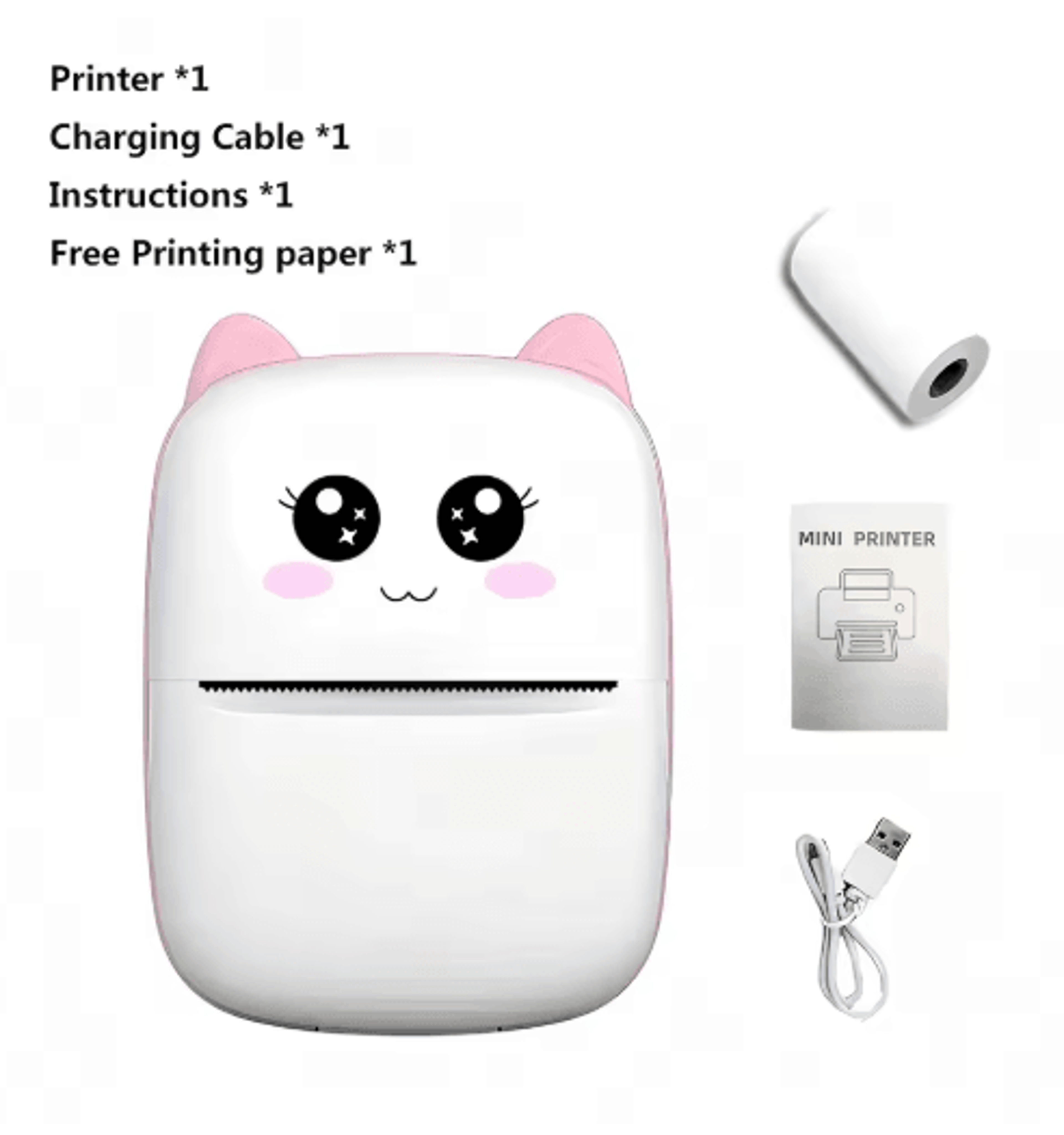 Mini Portable Thermal Printer  Inkless Printer For Labels Photos  Notes 1