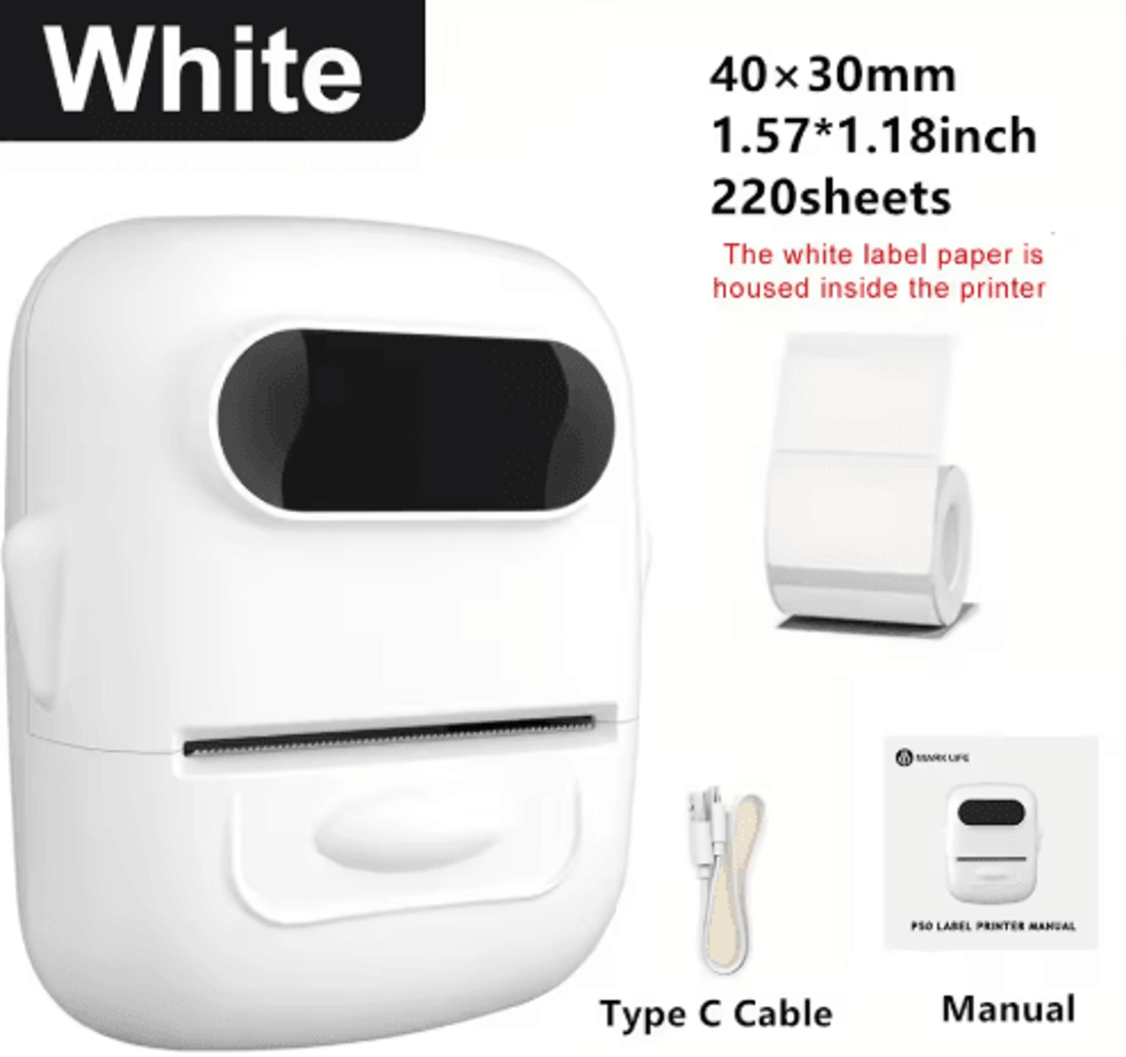 P50 Bluetooth Thermal Label Printer  Wireless Inkless Sticker Maker 4