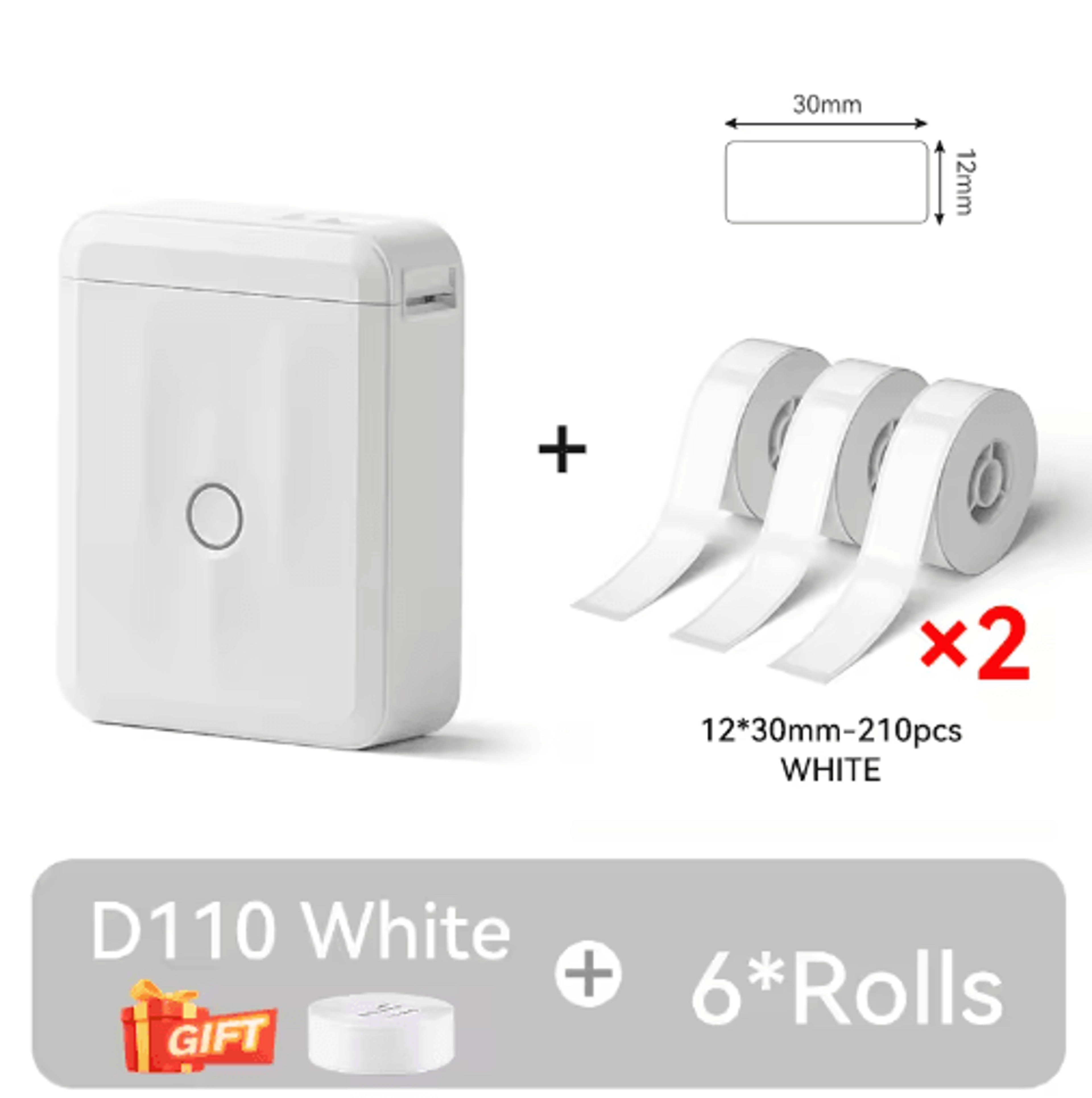 D110 Mini Bluetooth Label Printer  Portable Inkless Sticker Maker 10