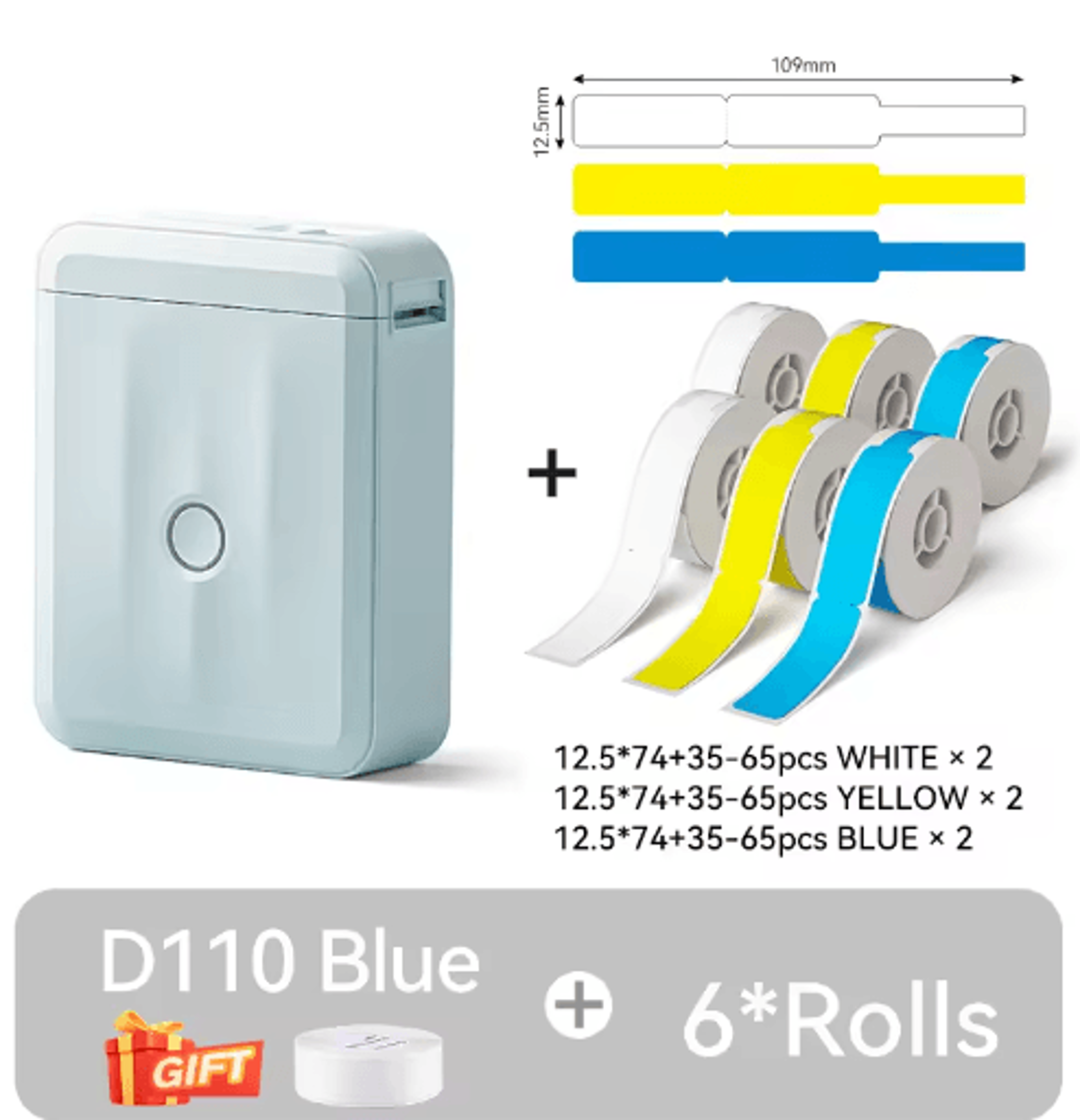 D110 Mini Bluetooth Label Printer  Portable Inkless Sticker Maker 4