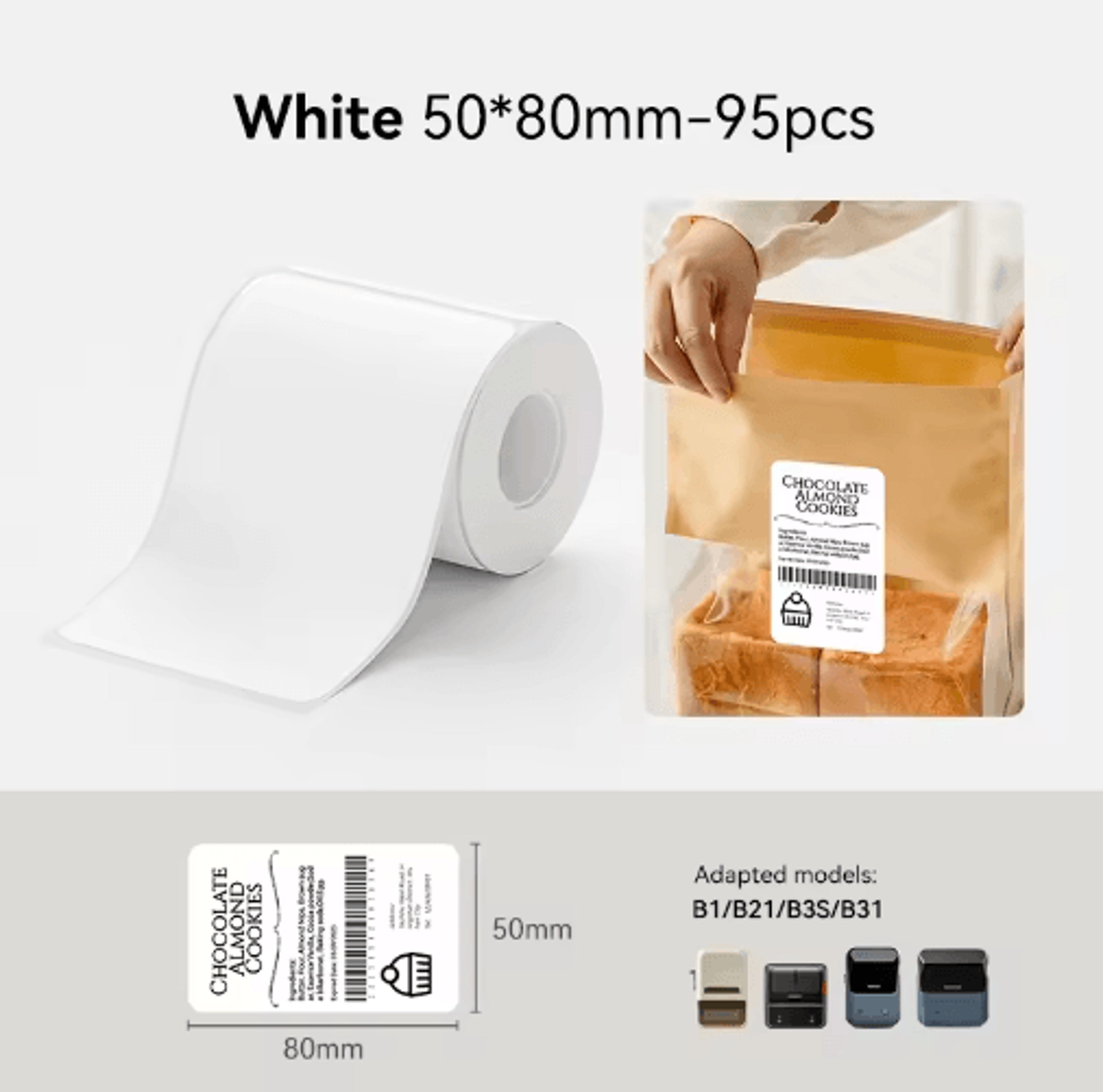 Thermal Label Sticker Rolls  White Color  Transparent Adhesive Paper 9