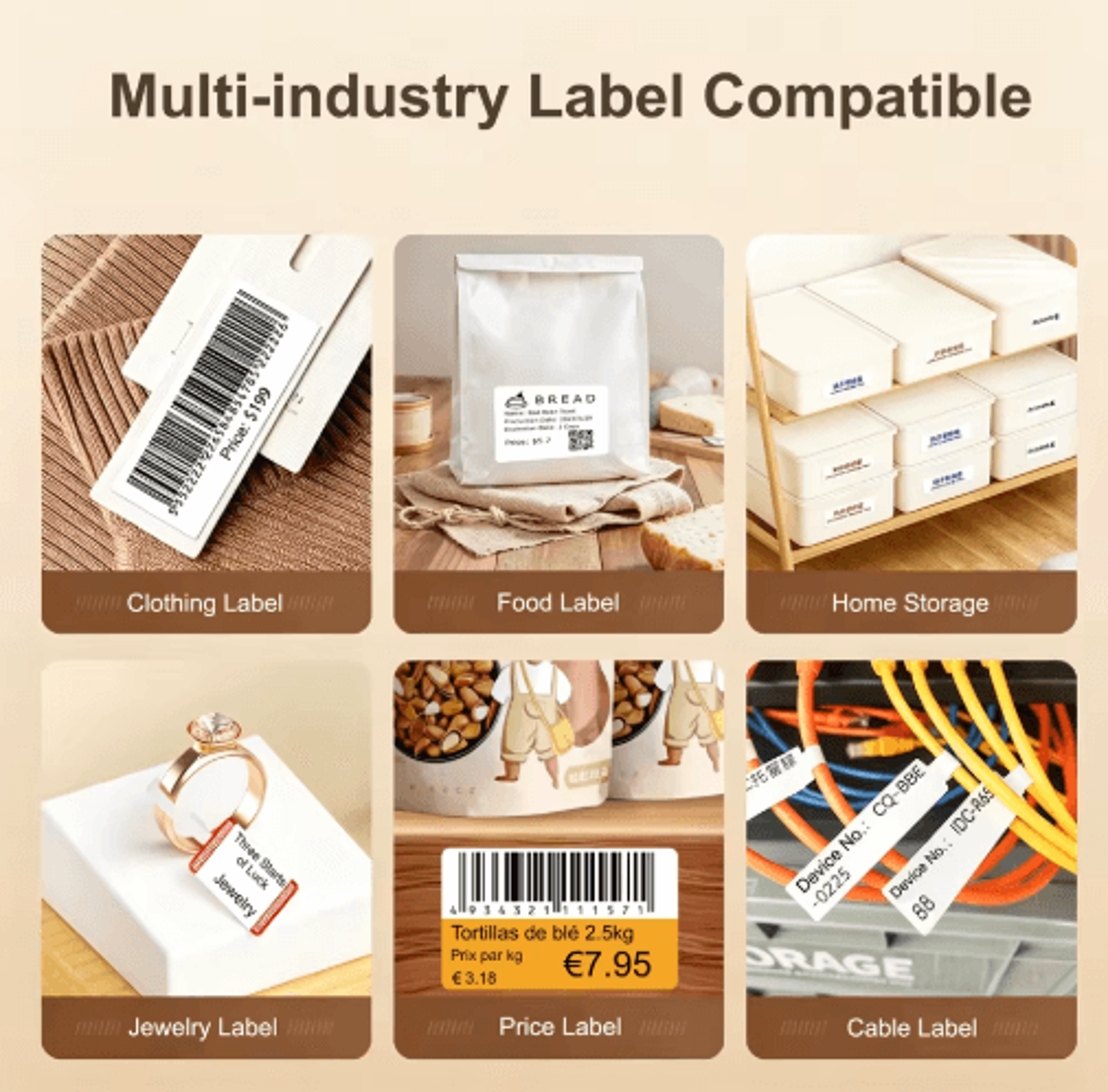 Wireless Thermal Label Printer  Inkless Sticker Maker For Jewelry  Cables 14