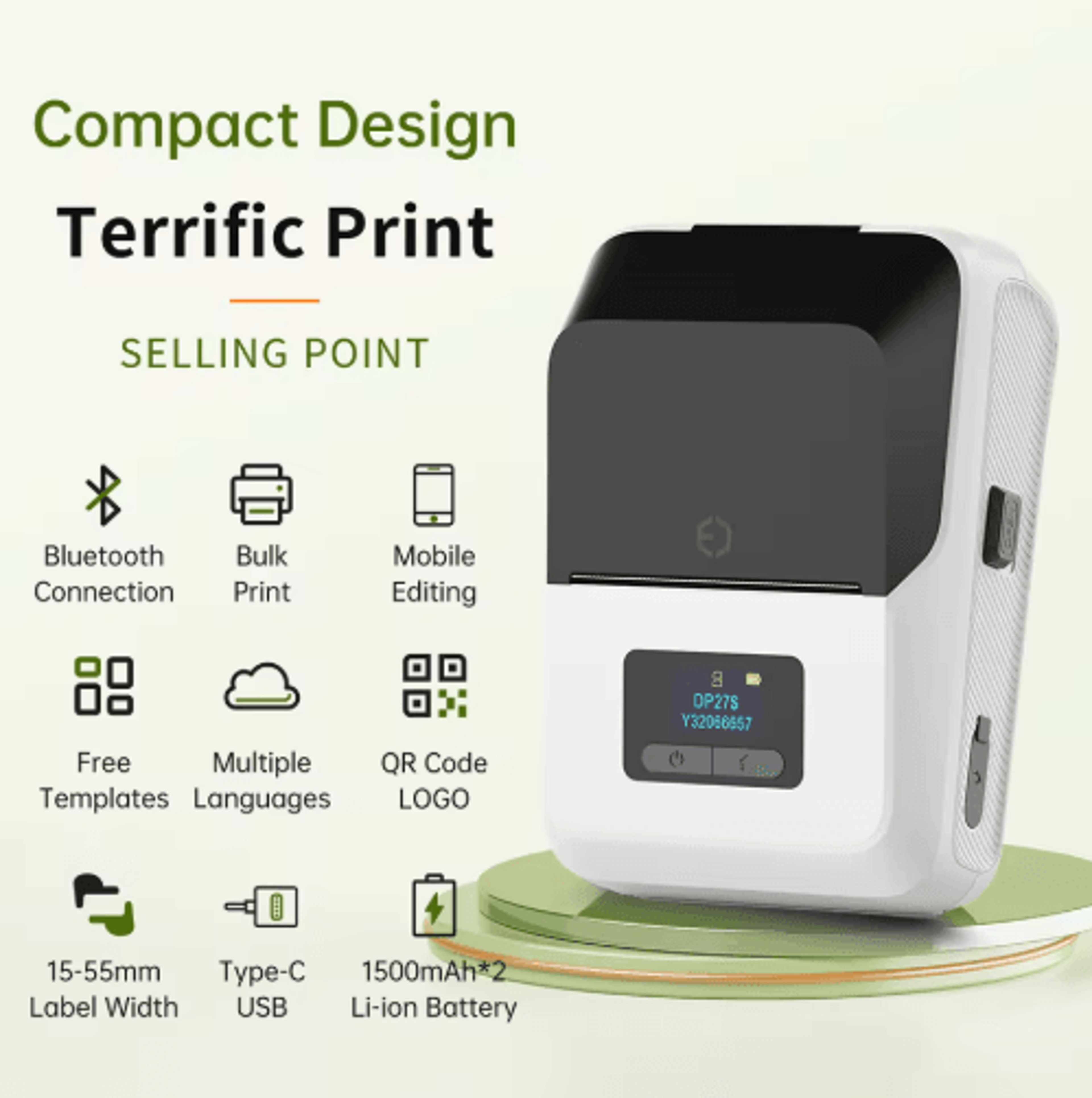 2Inch Mini Thermal Label Printer  Wireless Inkless Sticker Maker 10