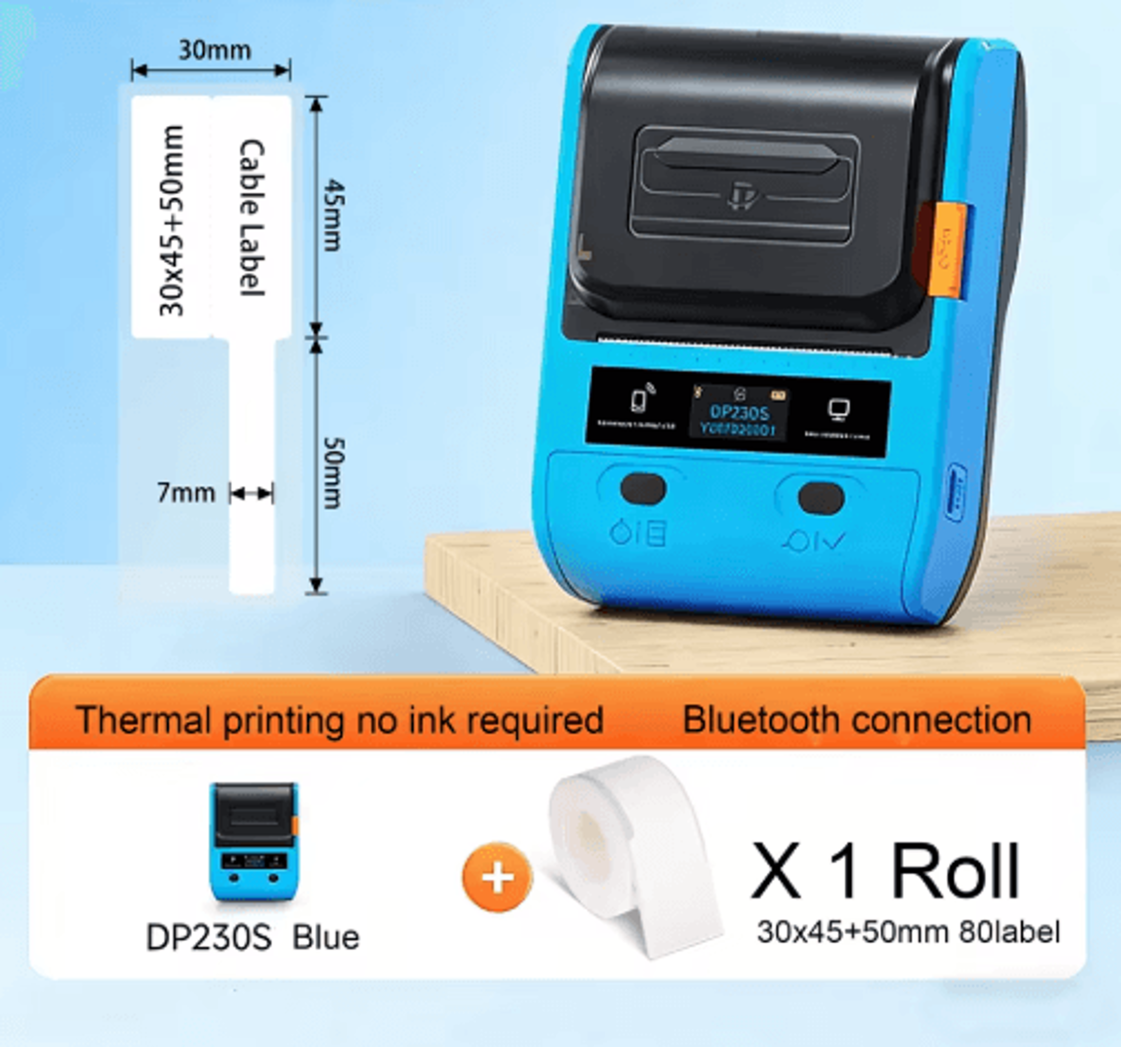 Portable Bluetooth Thermal Label Printer  Cable Tag  Barcode Maker 11