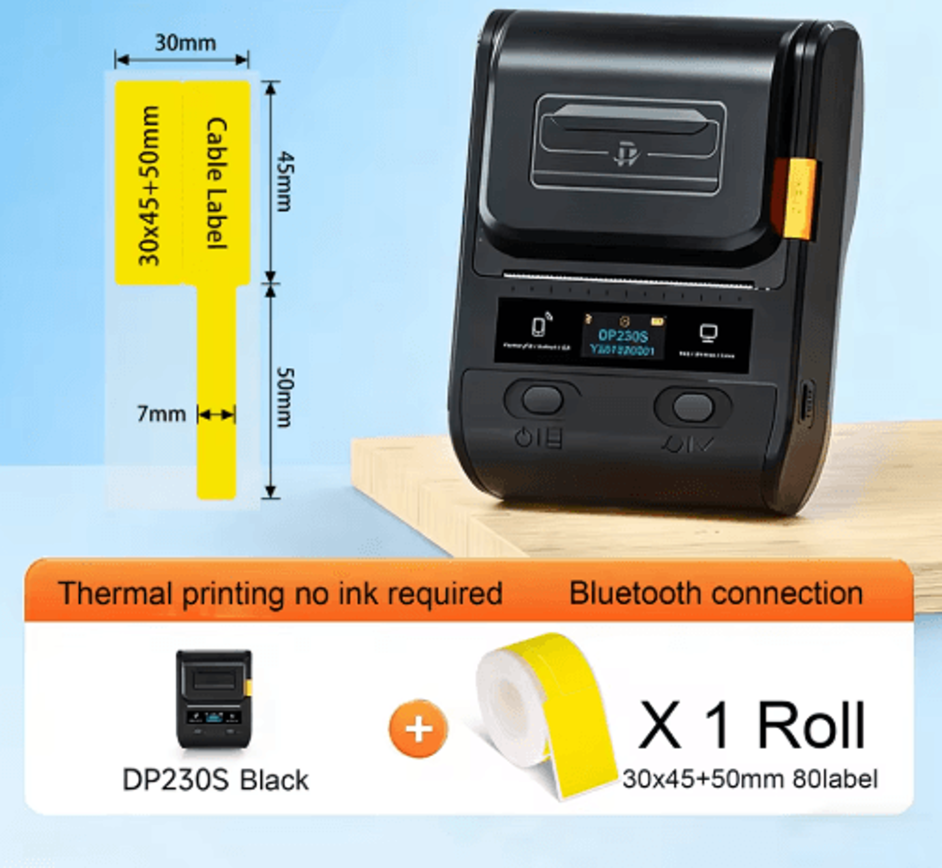 Portable Bluetooth Thermal Label Printer  Cable Tag  Barcode Maker 13