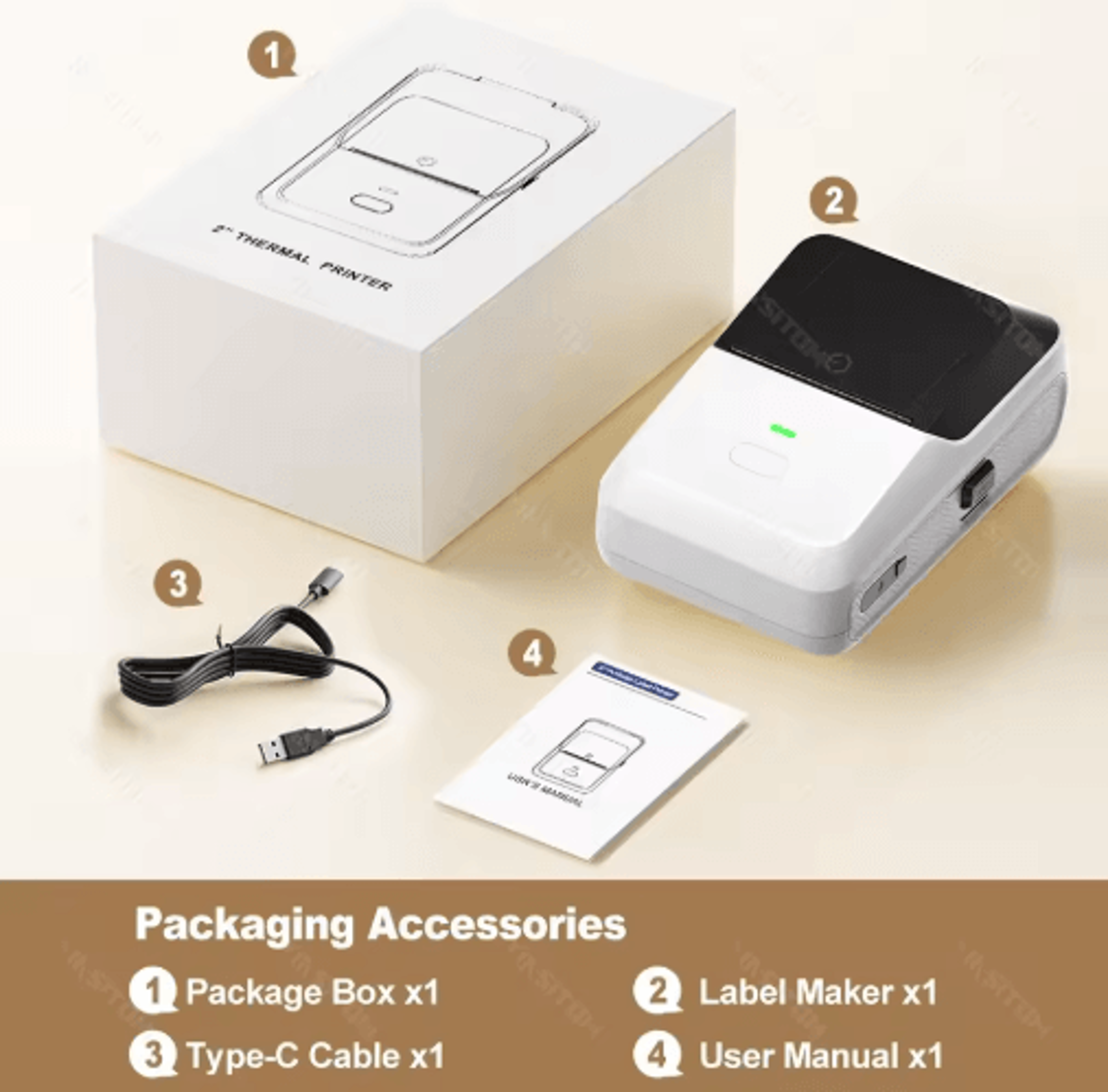 Mini Bluetooth Thermal Label Printer  Portable Barcode  Price Sticker Maker 5