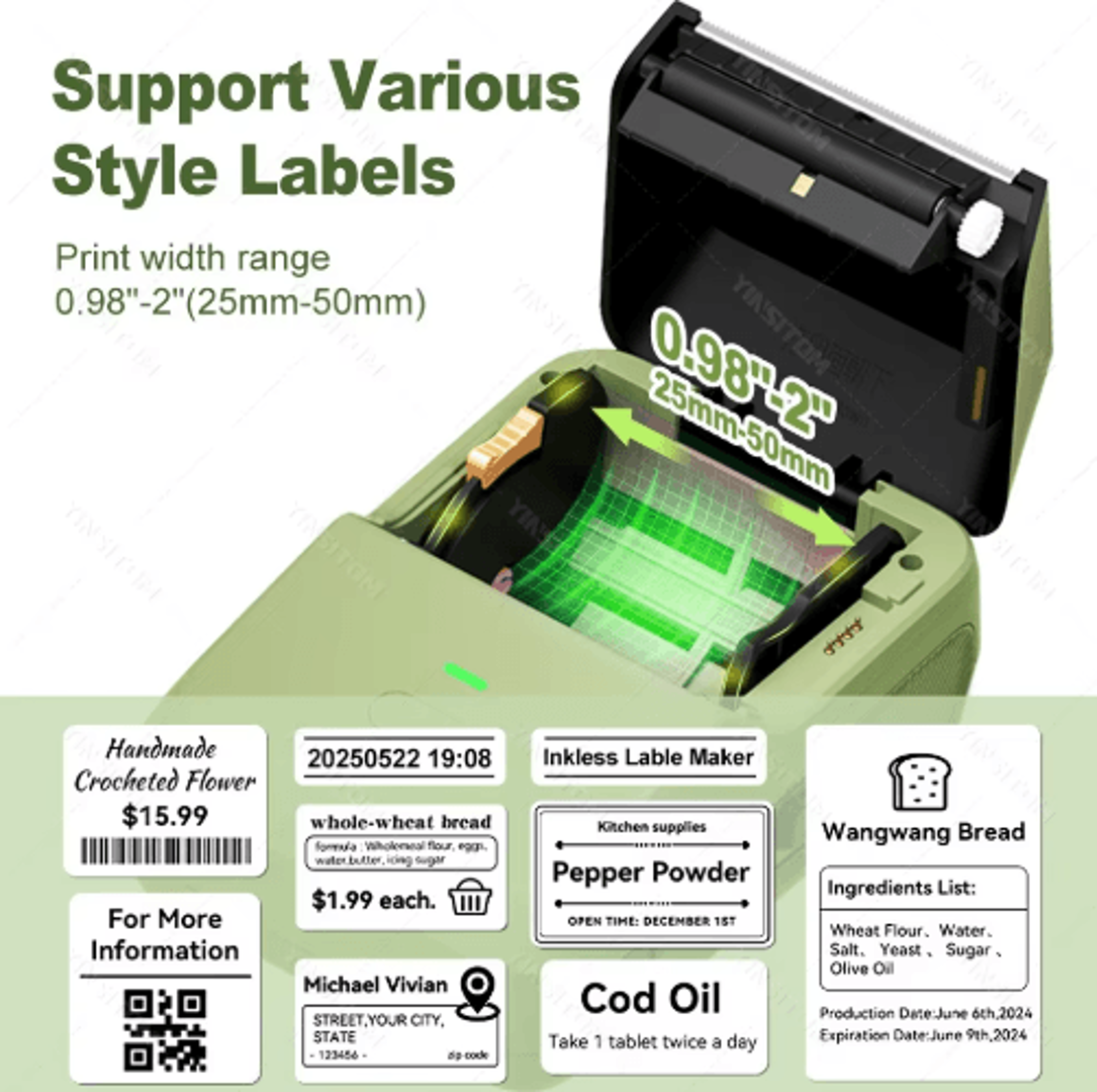 Mini Bluetooth Thermal Label Printer  Portable Barcode  Price Sticker Maker 13
