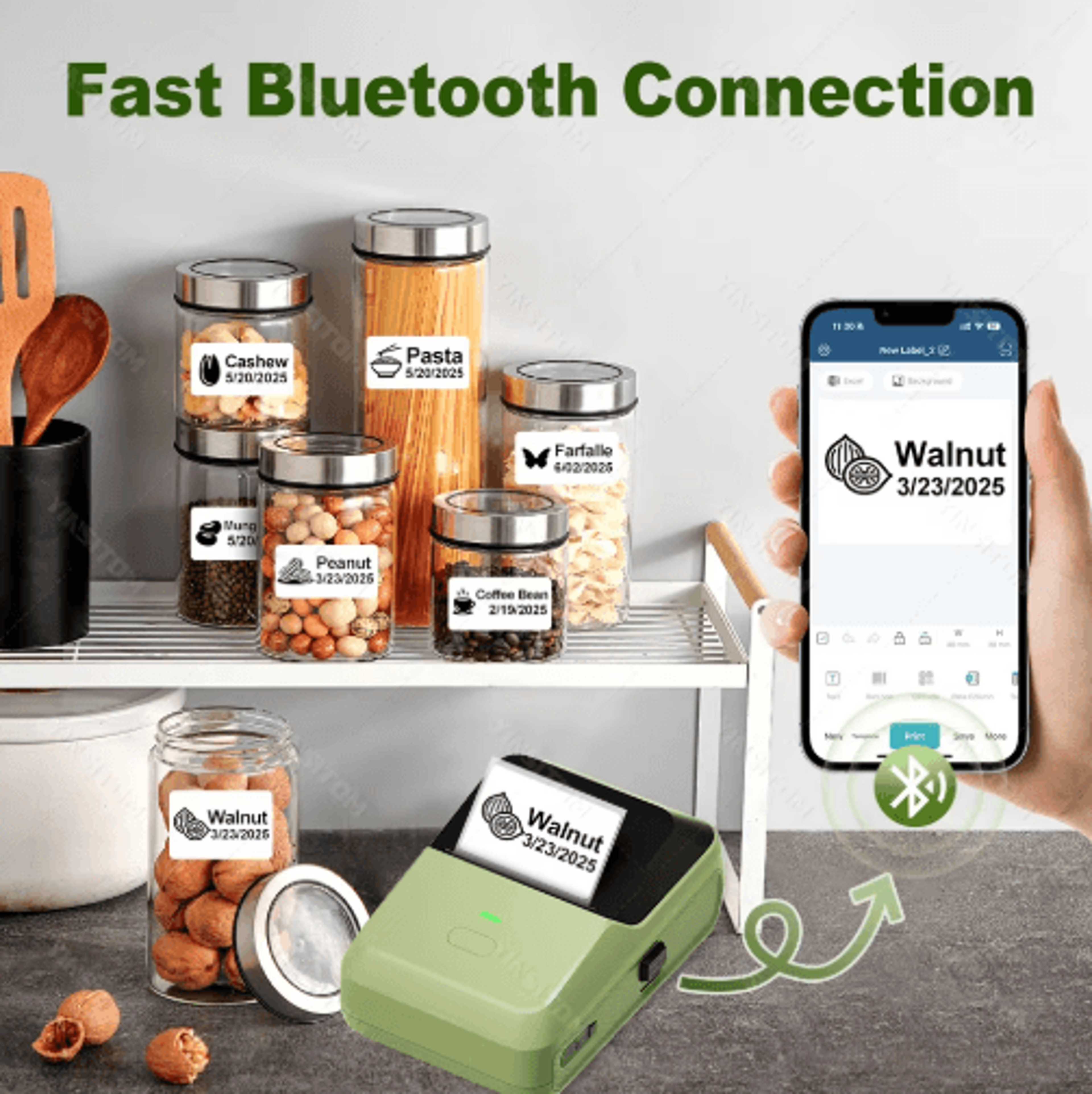 Mini Bluetooth Thermal Label Printer  Portable Barcode  Price Sticker Maker 12