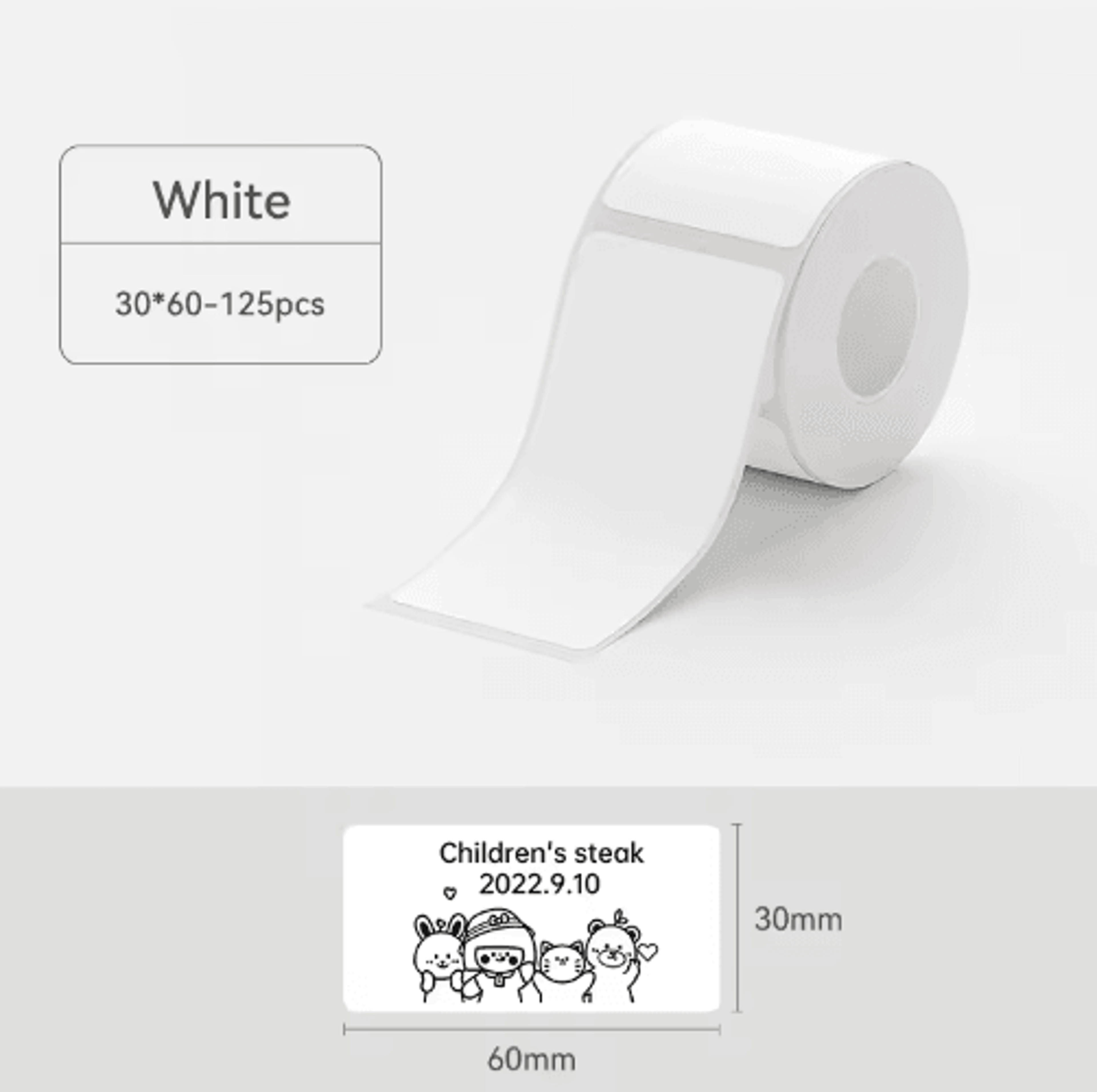 White Thermal Label Stickers  2050mm Printable Paper For B21 B1  B3S 2