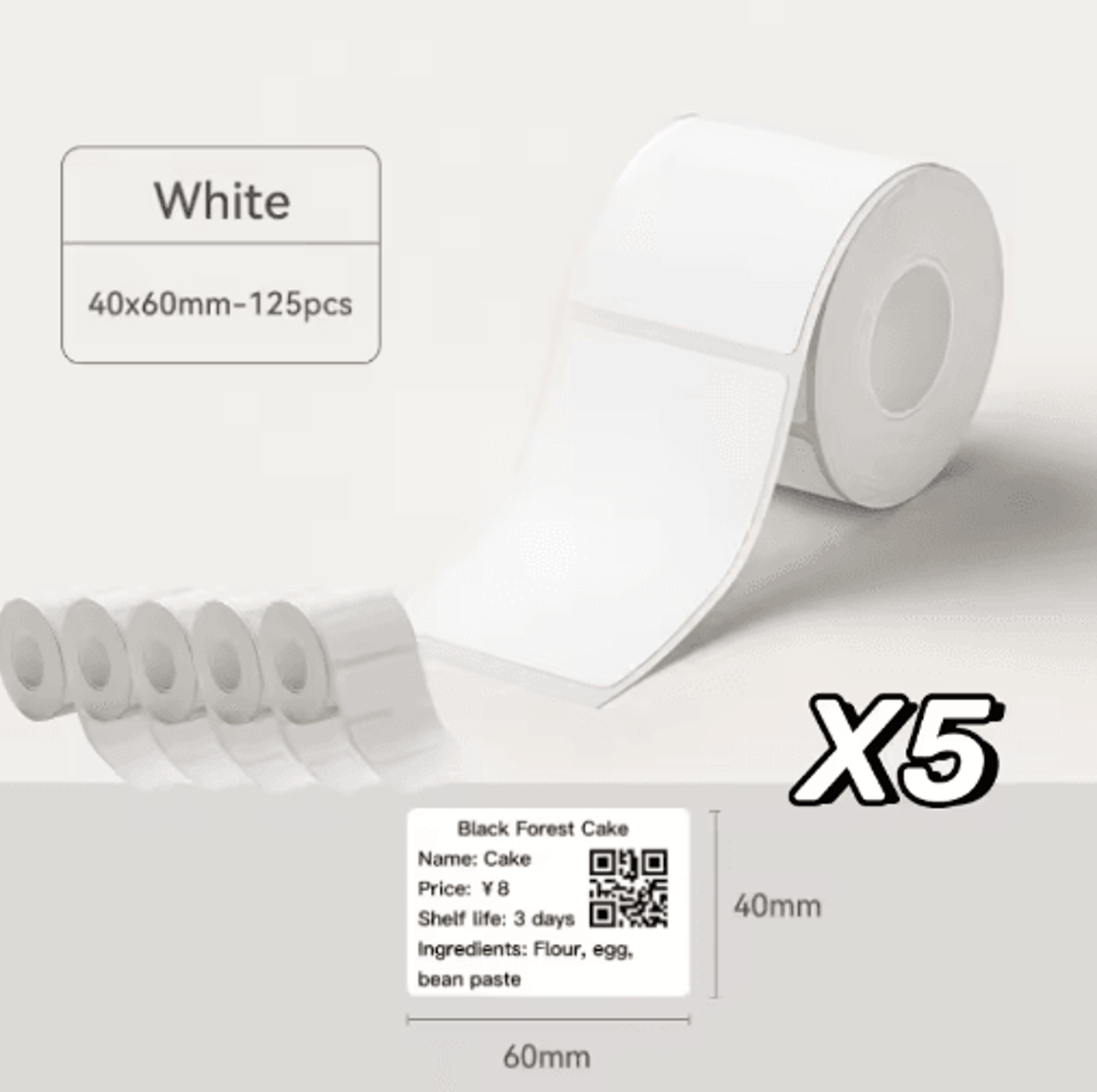 White Thermal Label Stickers  2050mm Paper For B21 B1  B3S 7