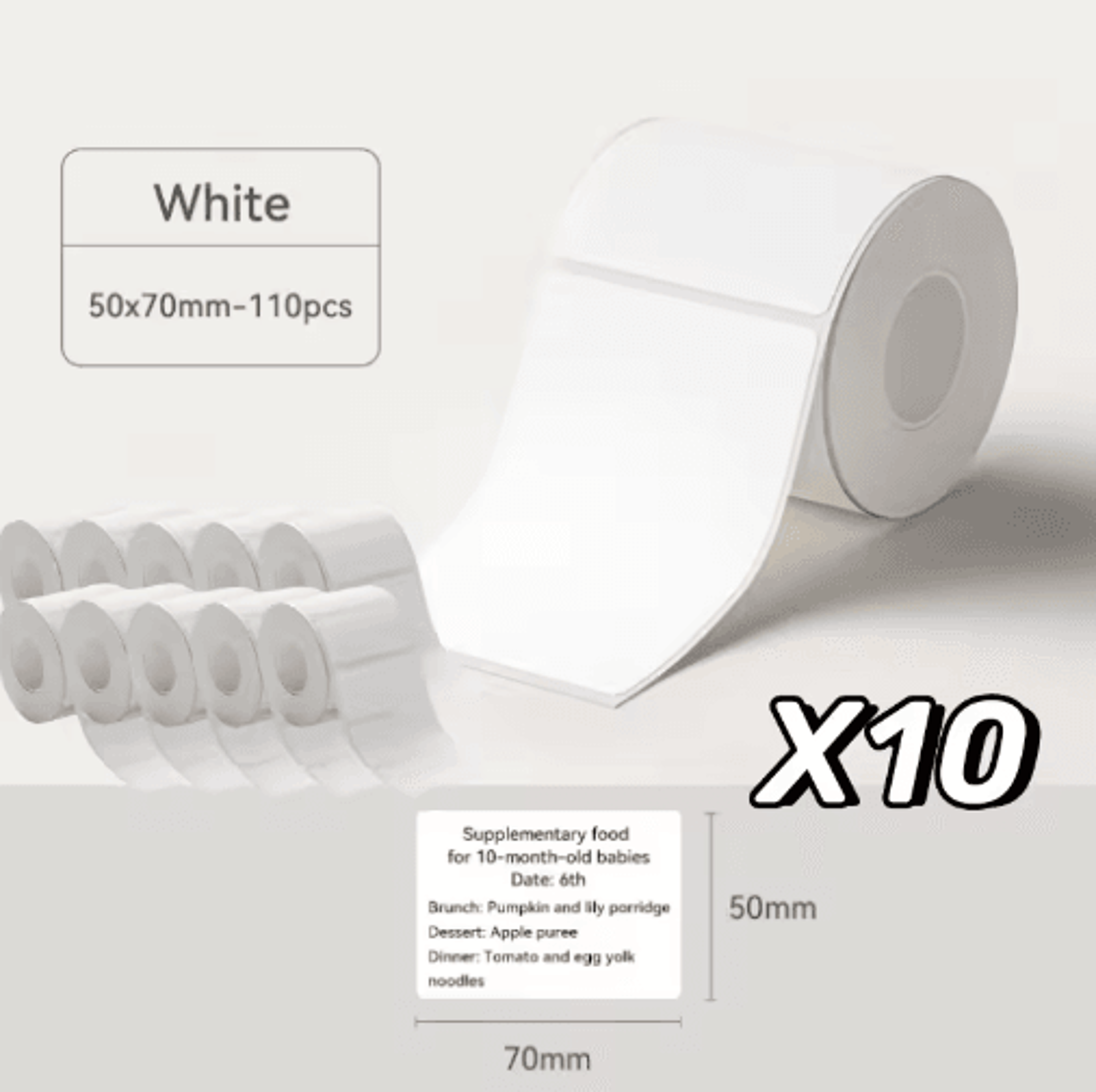 White Thermal Label Stickers  2050mm Paper For B21 B1  B3S 12
