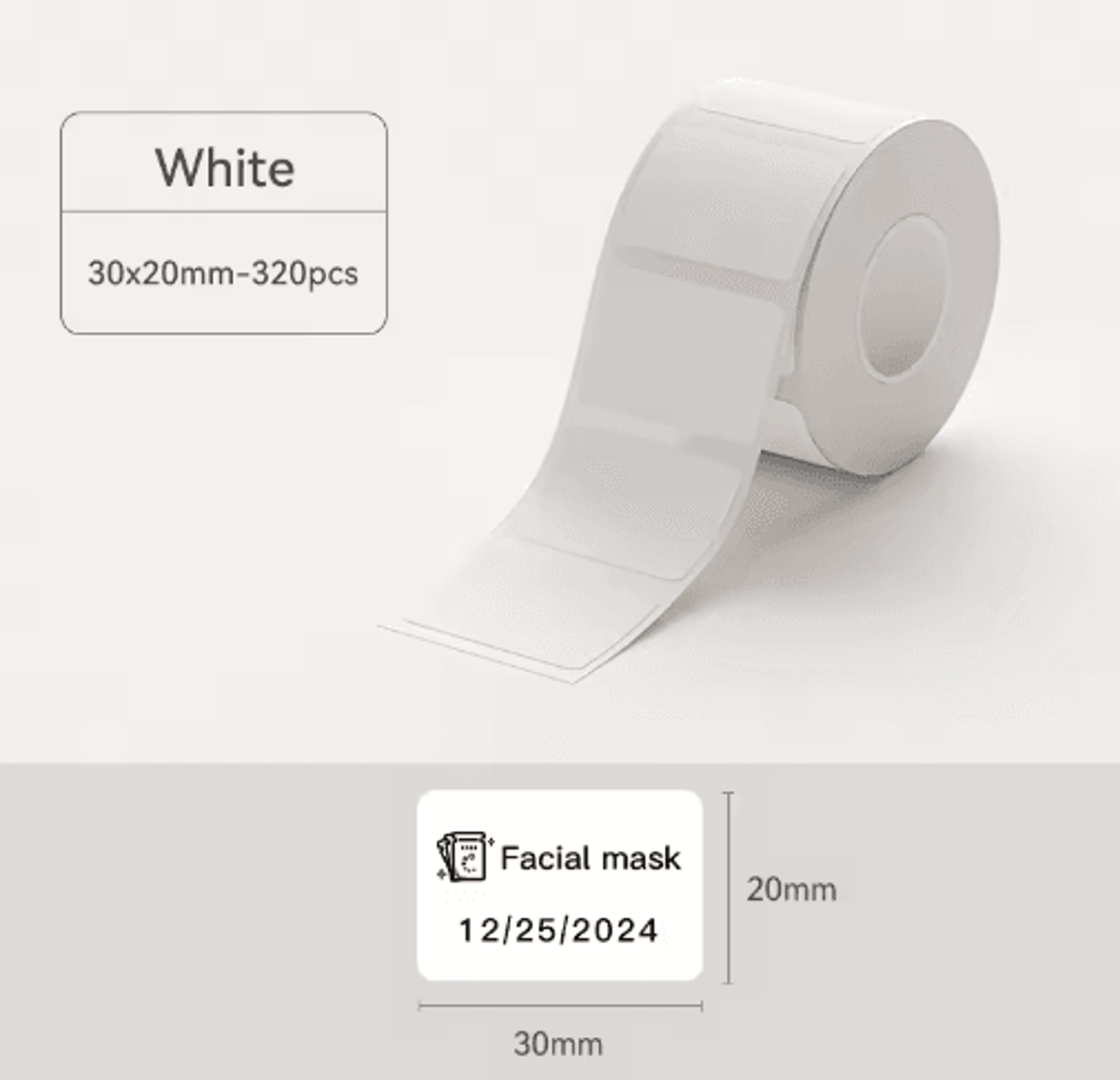 White Thermal Label Stickers  2050mm Paper For B21 B1  B3S 22