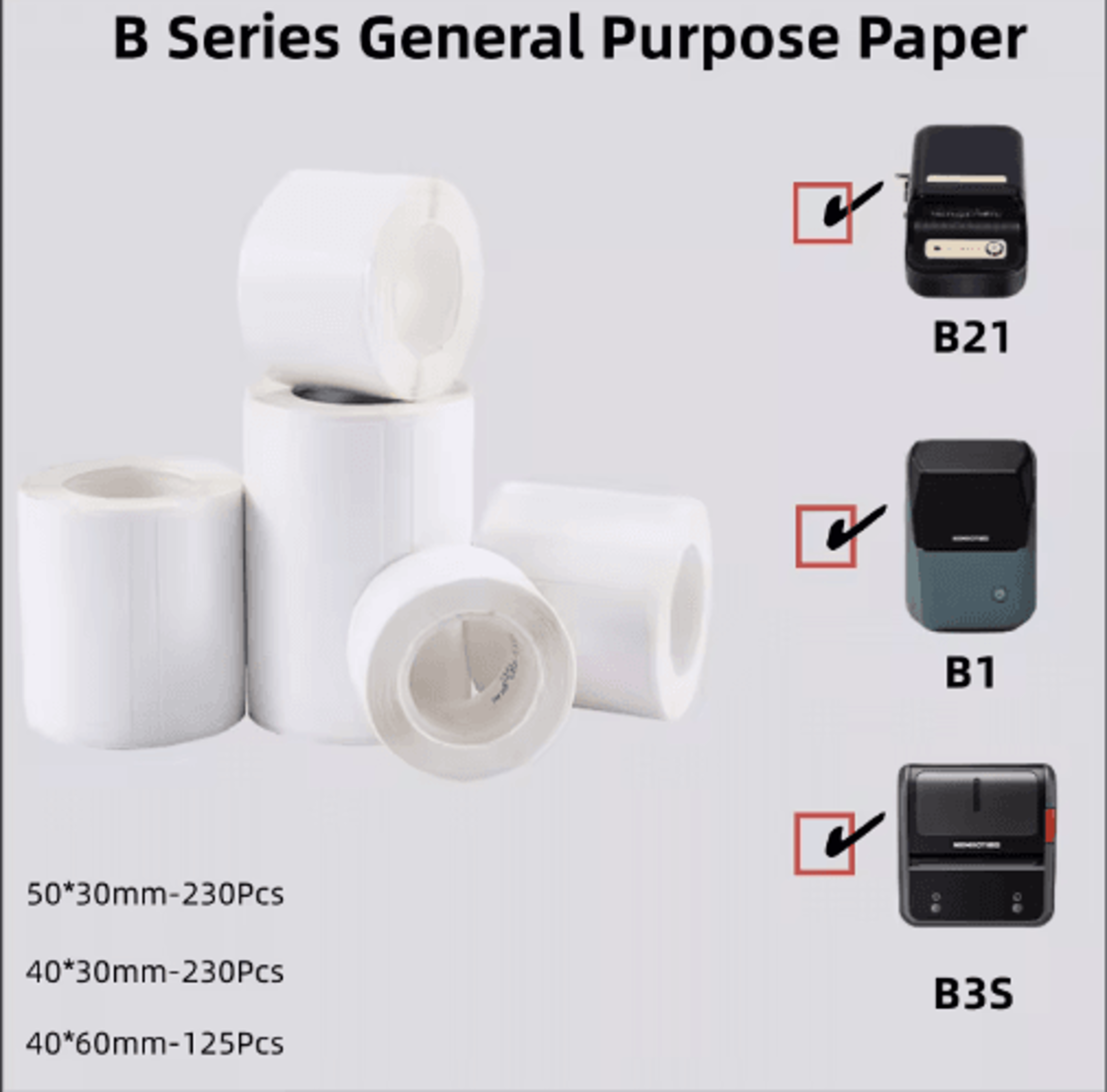 White Thermal Label Stickers  2050mm Paper For B21 B1  B3S 28