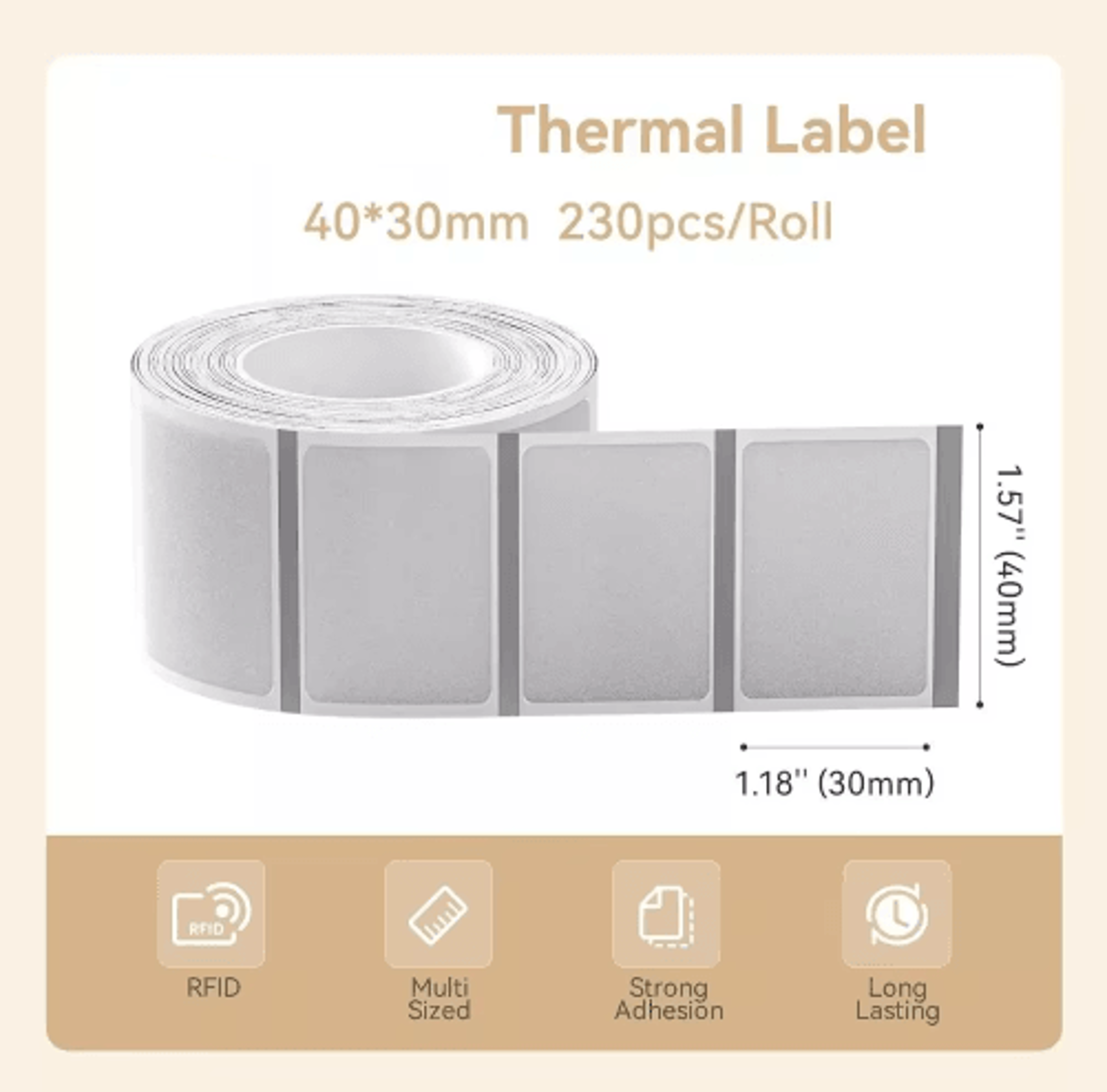 Transparent Thermal Label Stickers  Waterproof Round  Square Adhesive Labels 14