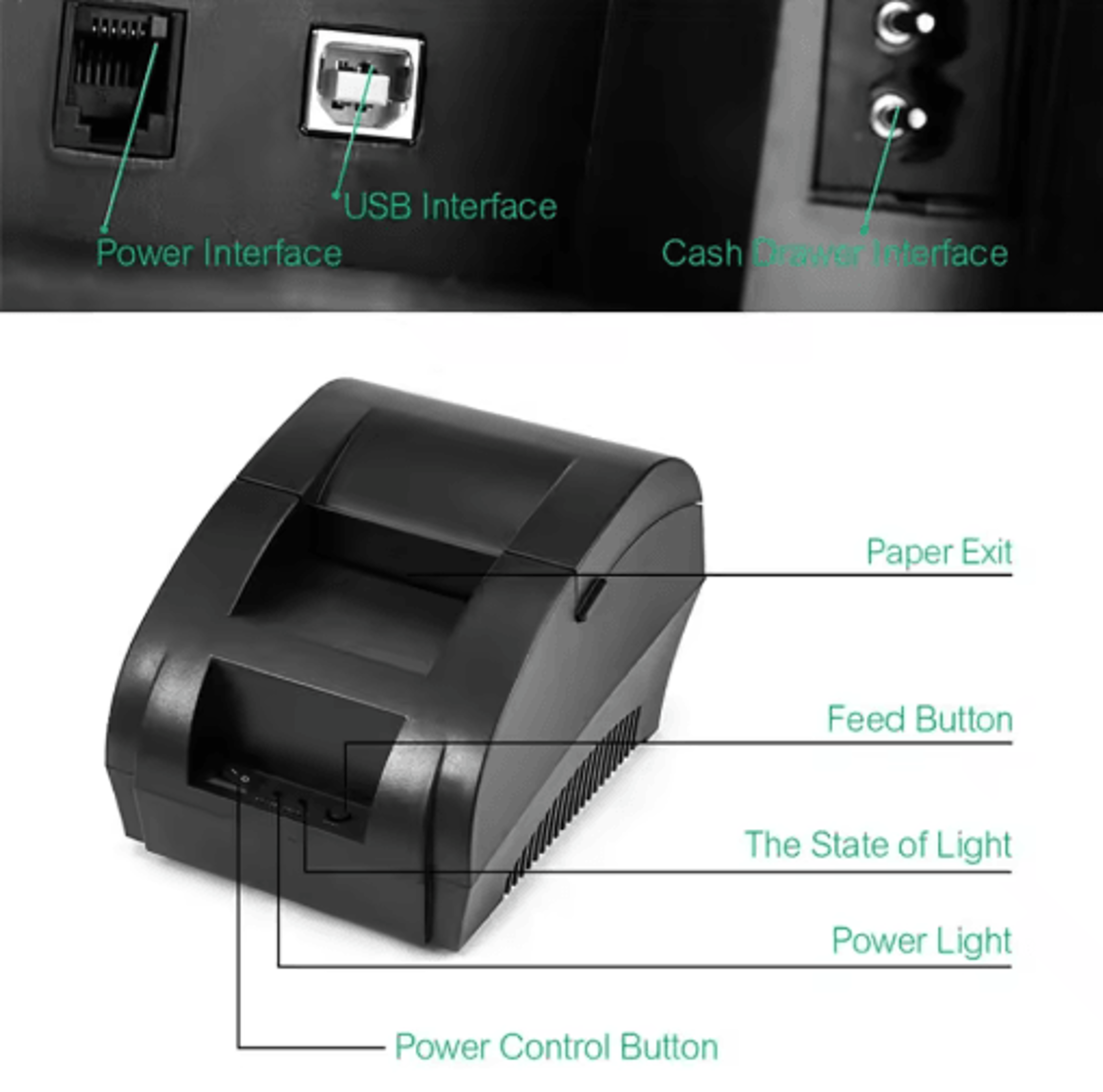 NT5890K 58mm USB Thermal Receipt Printer  Compact POS Printer 8