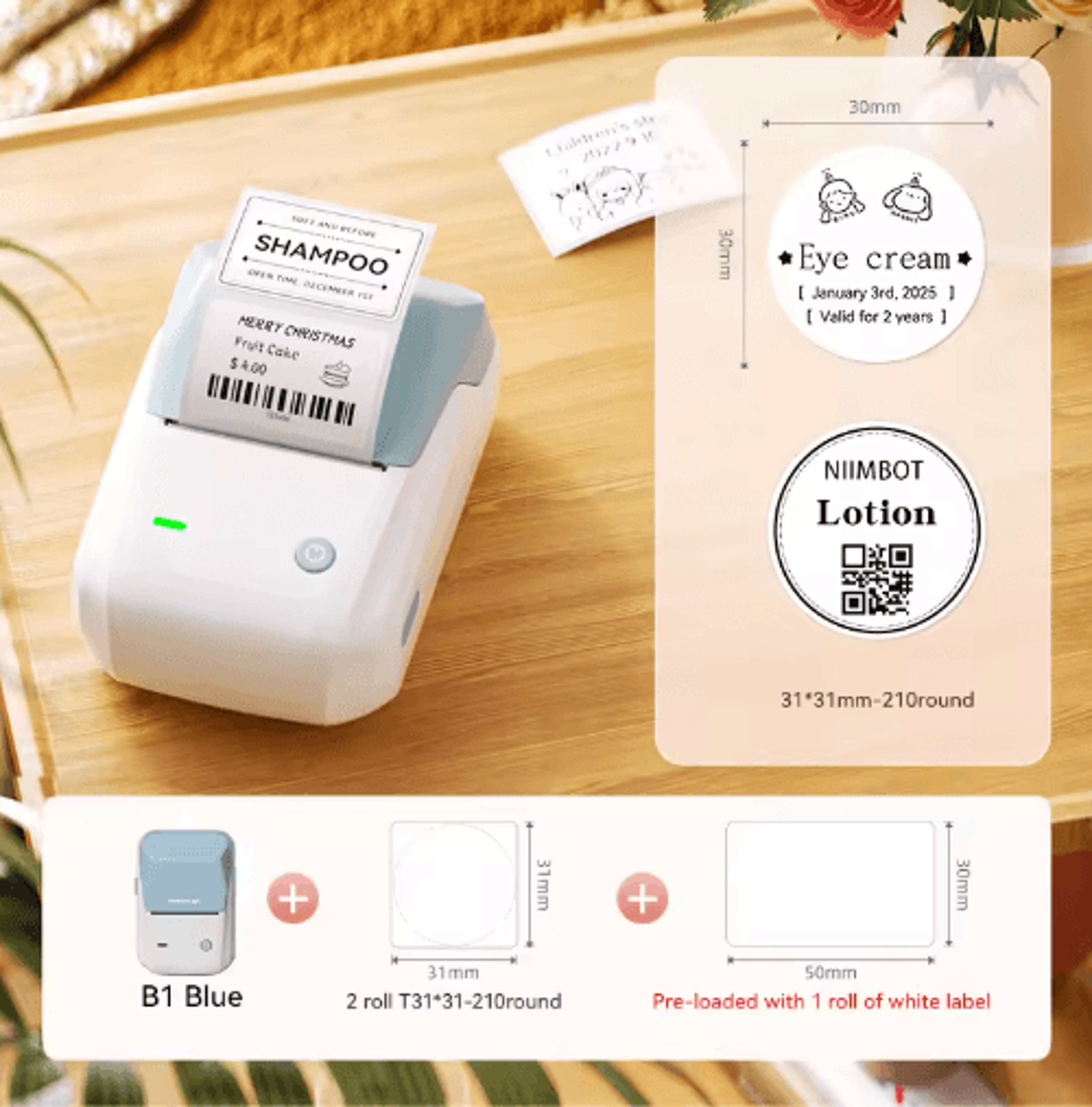Portable Wireless Cosmetic Label Printer  Pocket Sticker Maker 2