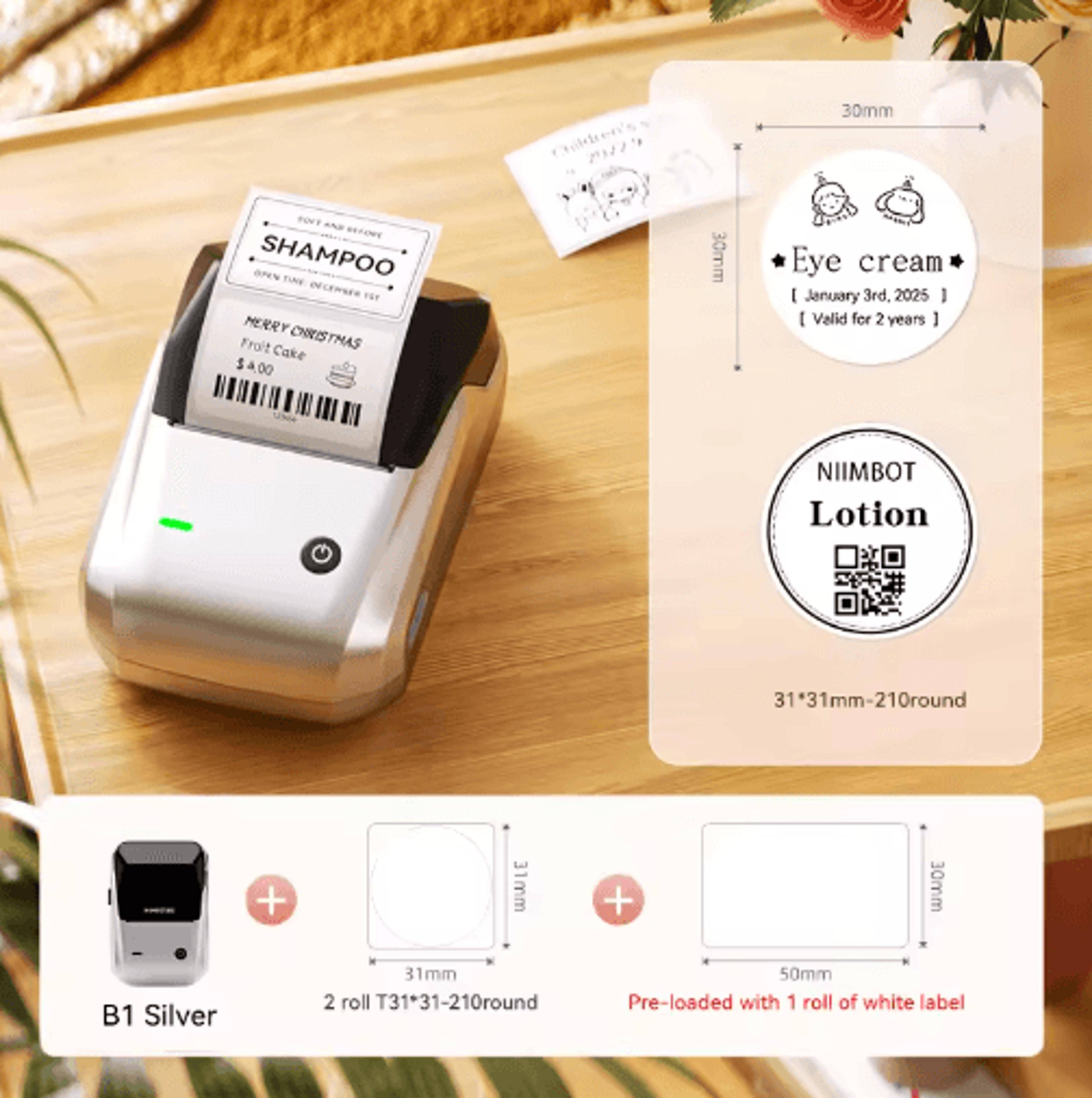 Portable Wireless Cosmetic Label Printer  Pocket Sticker Maker 12