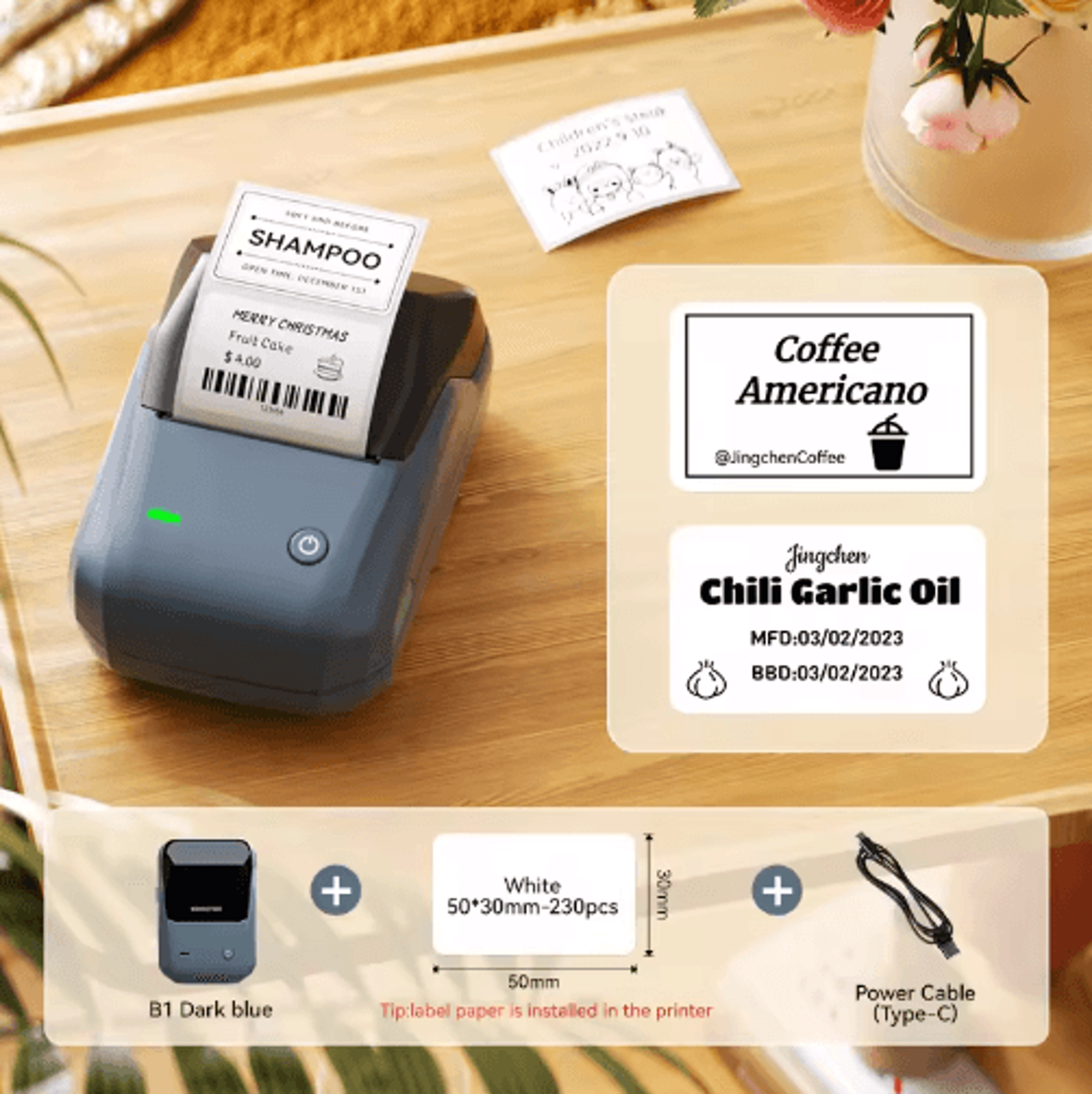 Portable Wireless Cosmetic Label Printer  Pocket Sticker Maker 19
