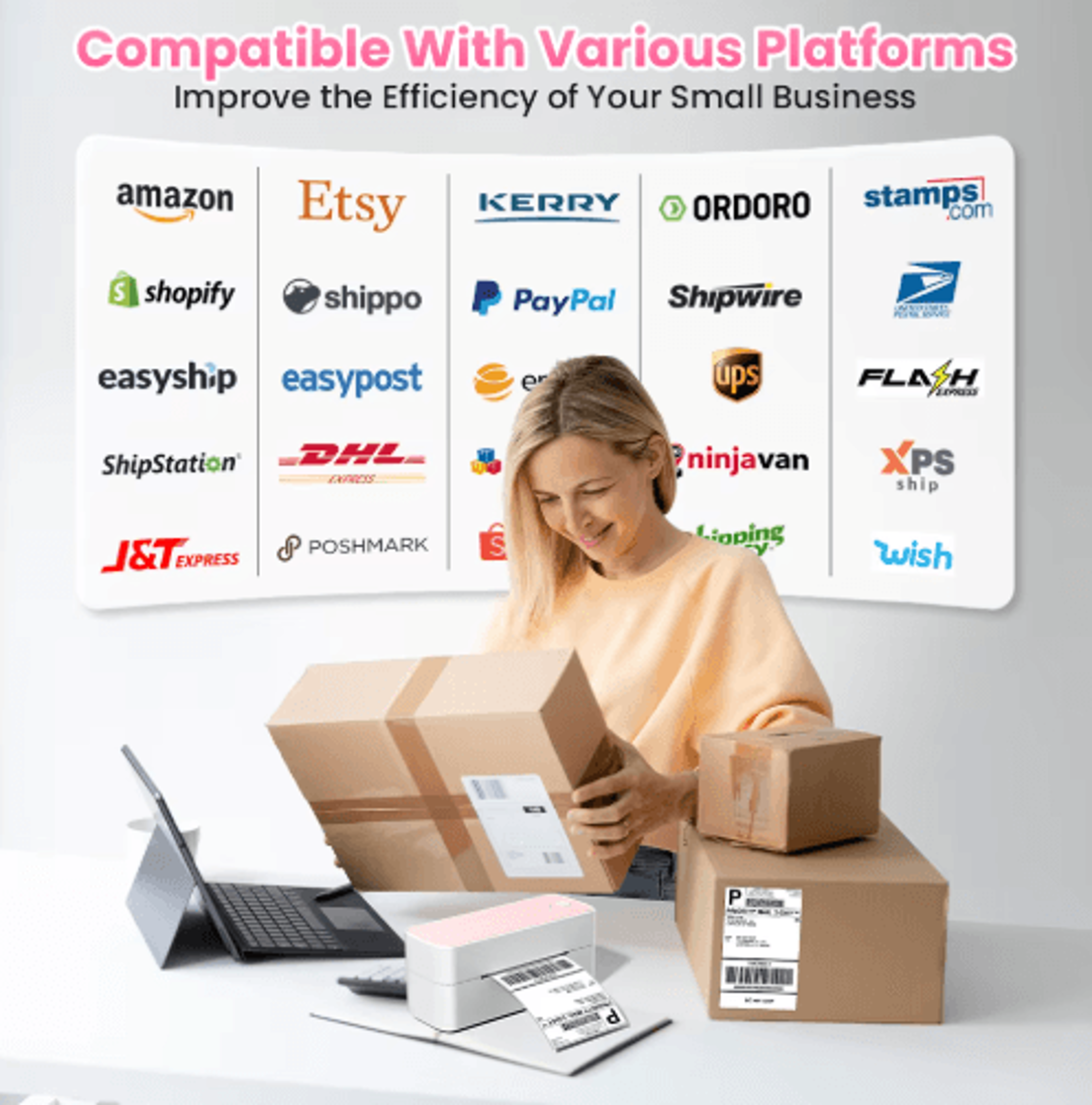 Bluetooth 4x6 Thermal Shipping Label Printer  Wireless Label Maker For Small Businesses 11