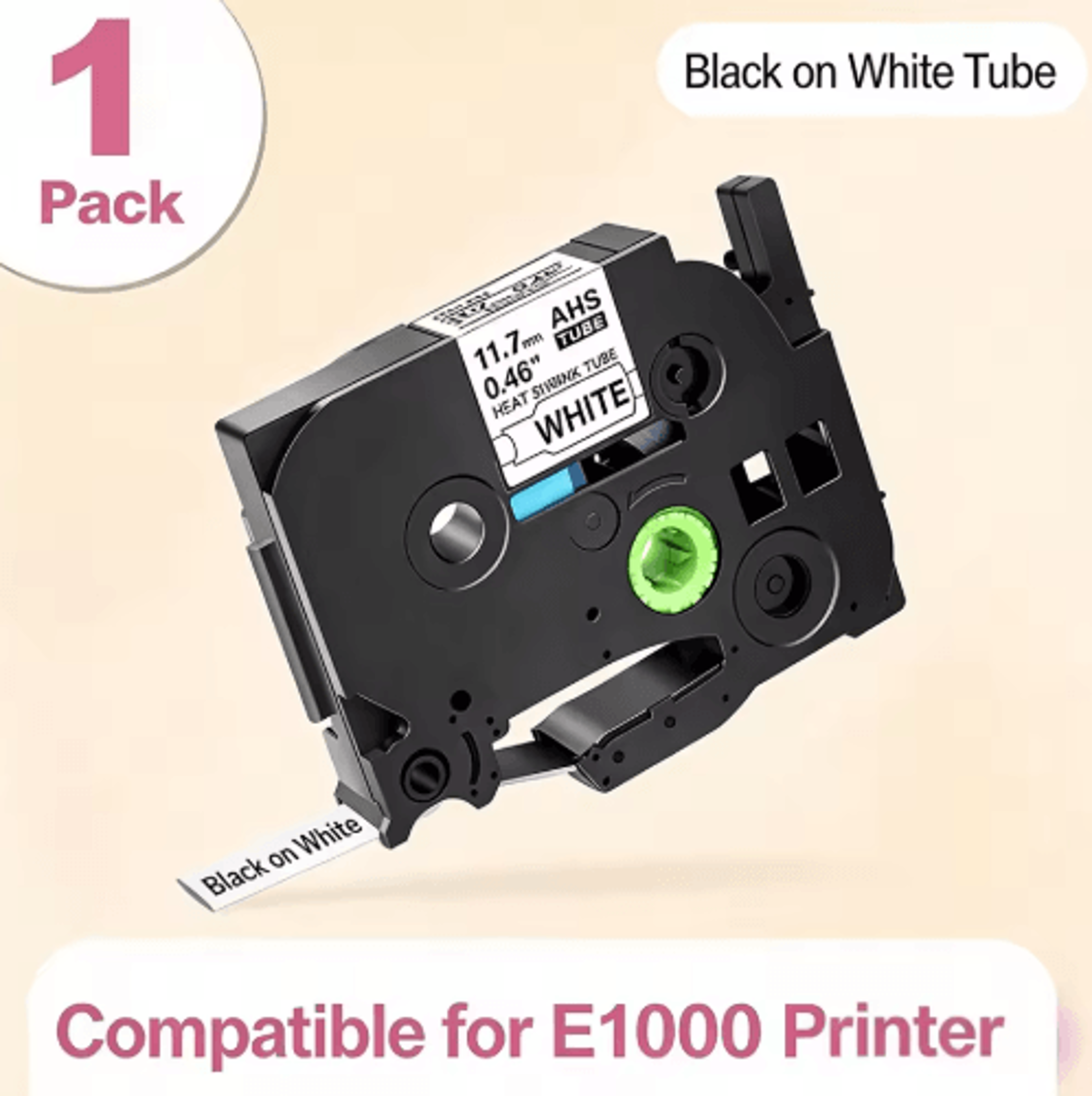 E1000 QWERTY Label Printer  Portable Label Maker For Heat Shrink Tubes  TZ231 Tape 8