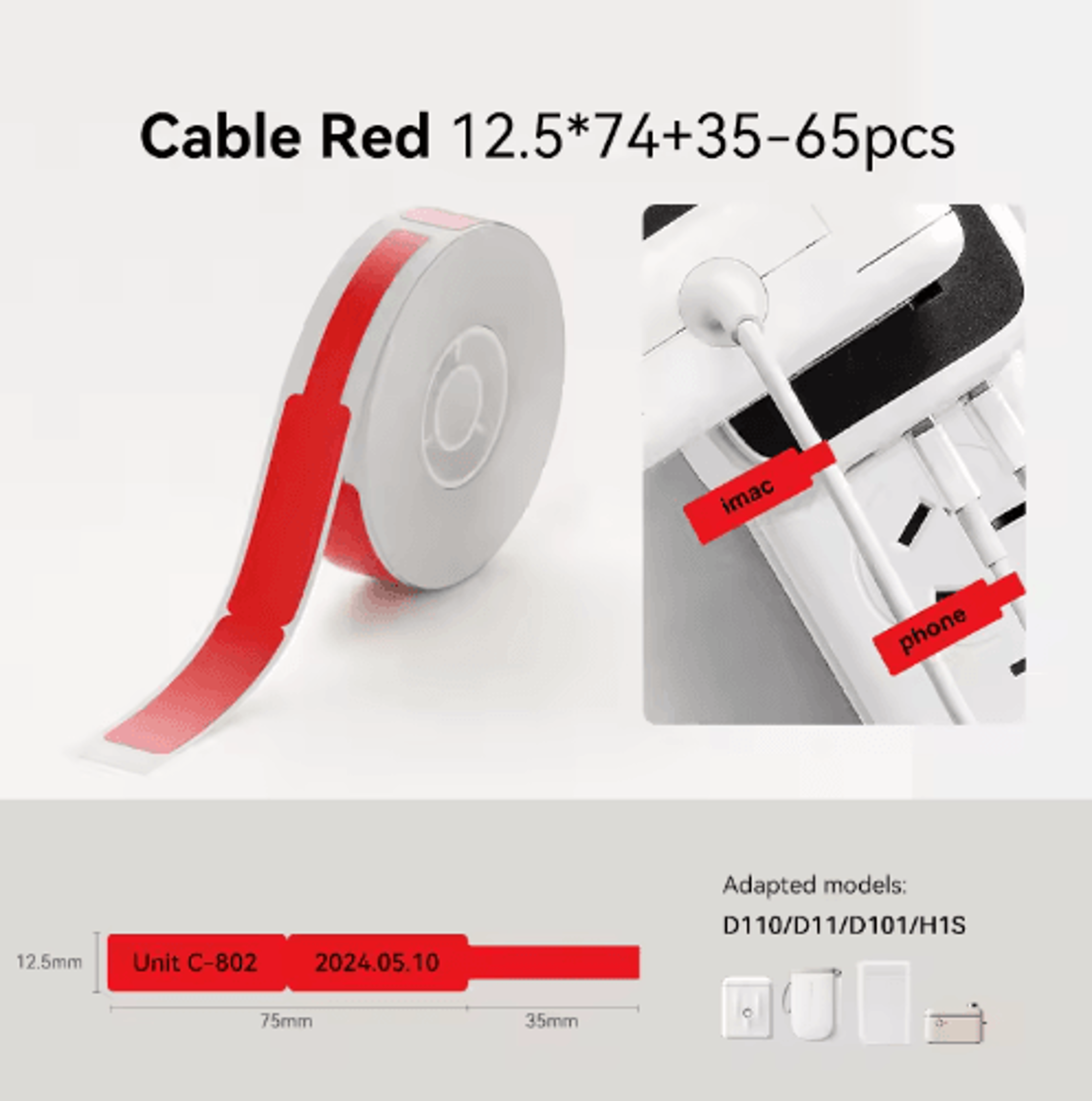 Waterproof SelfAdhesive Cable Labels  Color Thermal Sticker Paper For D110 D101  D11 Printers 1