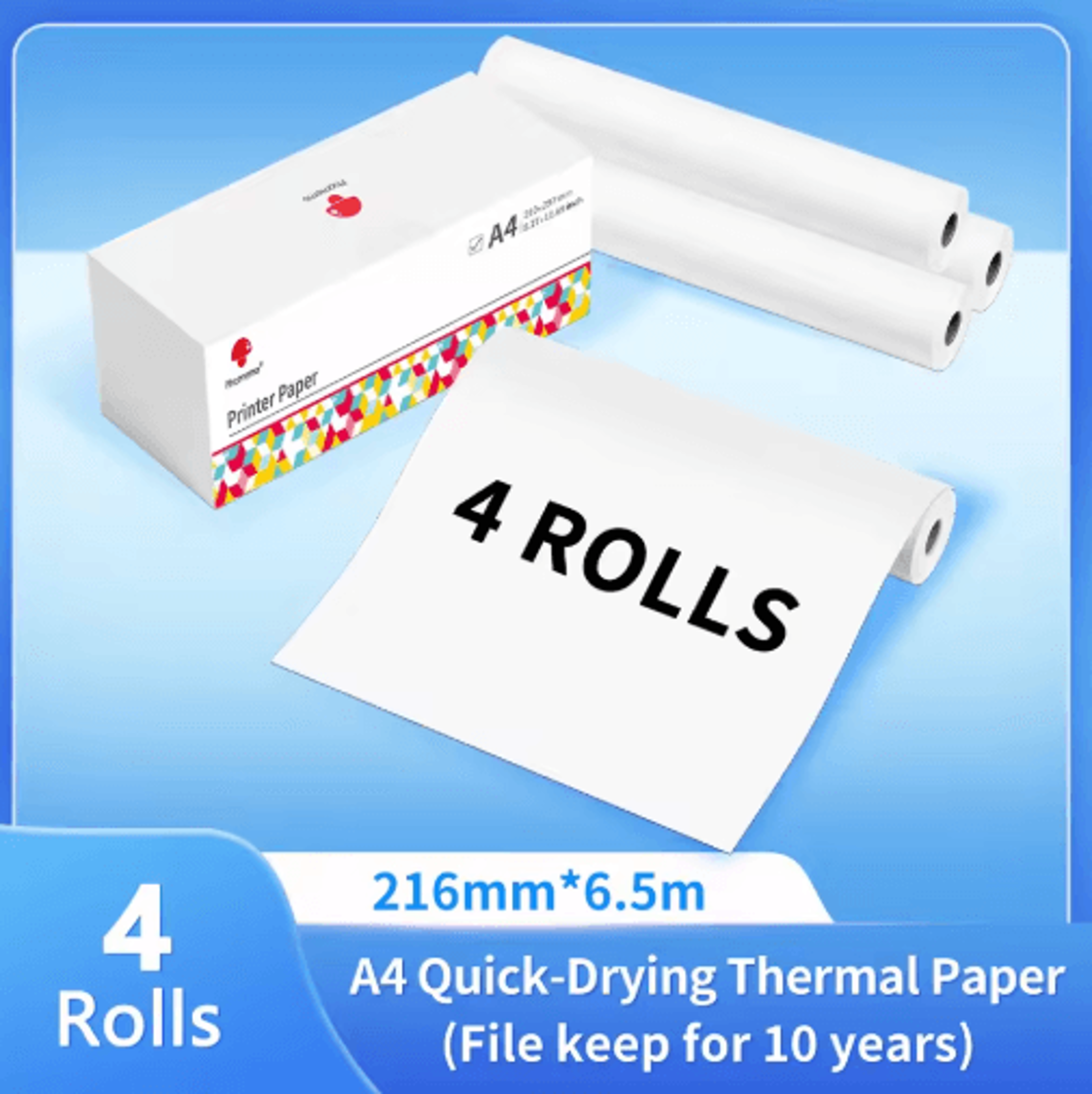 QuickDry Thermal Printer Paper  2 Rolls Continuous Paper For M832M833M834M835 3