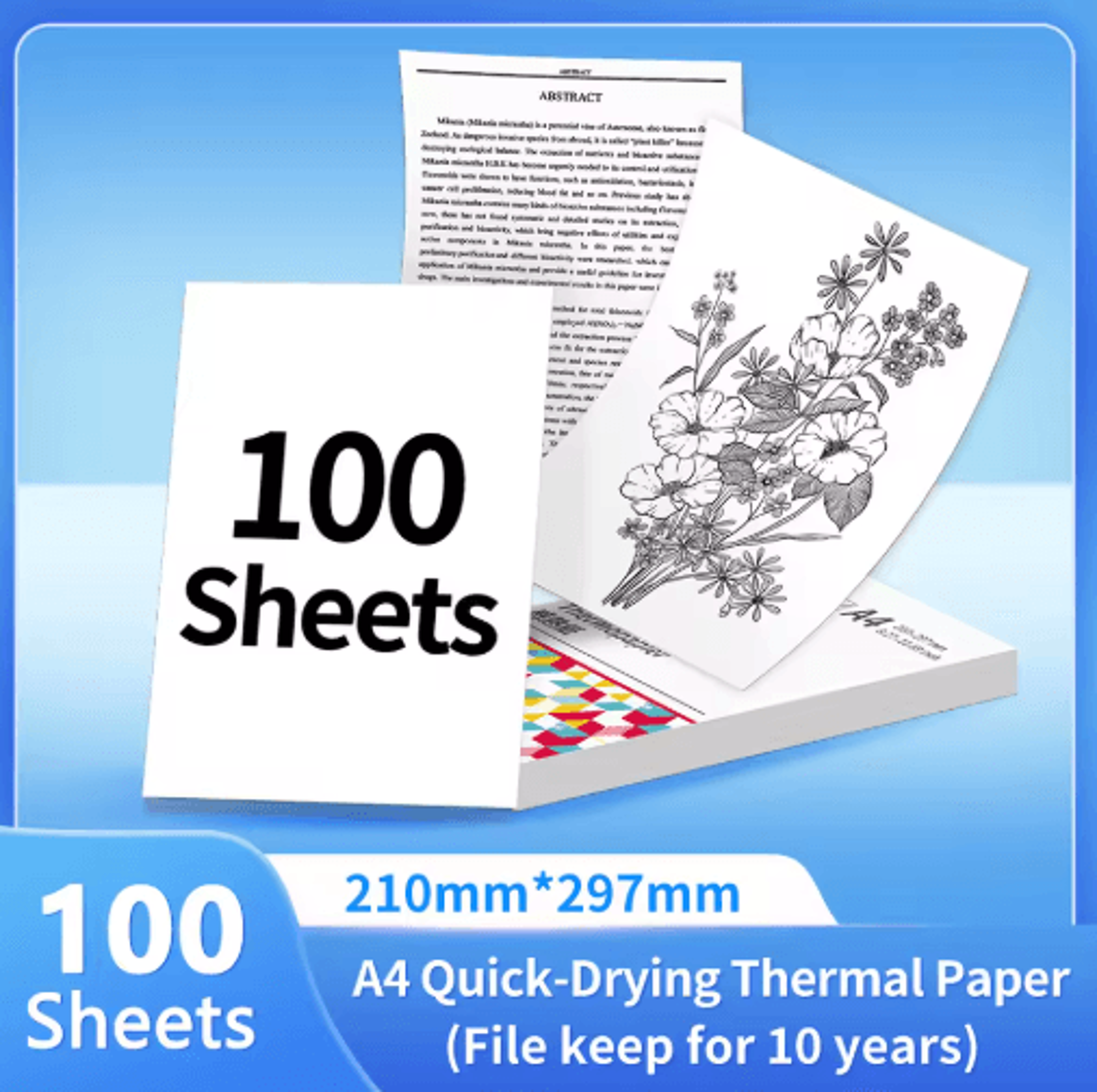 QuickDry Thermal Printer Paper  2 Rolls Continuous Paper For M832M833M834M835 8