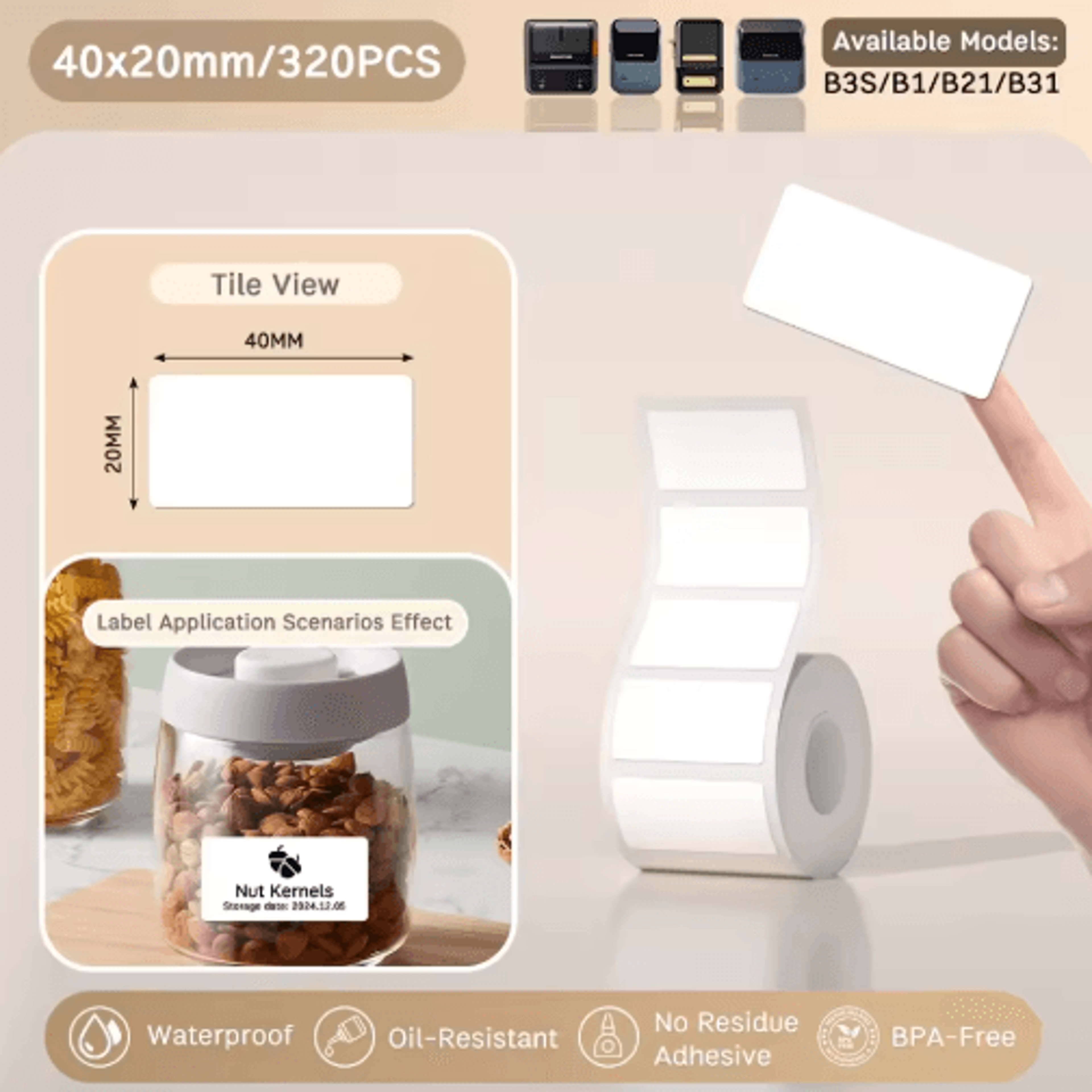 Waterproof SelfAdhesive Label Paper  OilResistant  TearResistant Printer Stickers 4
