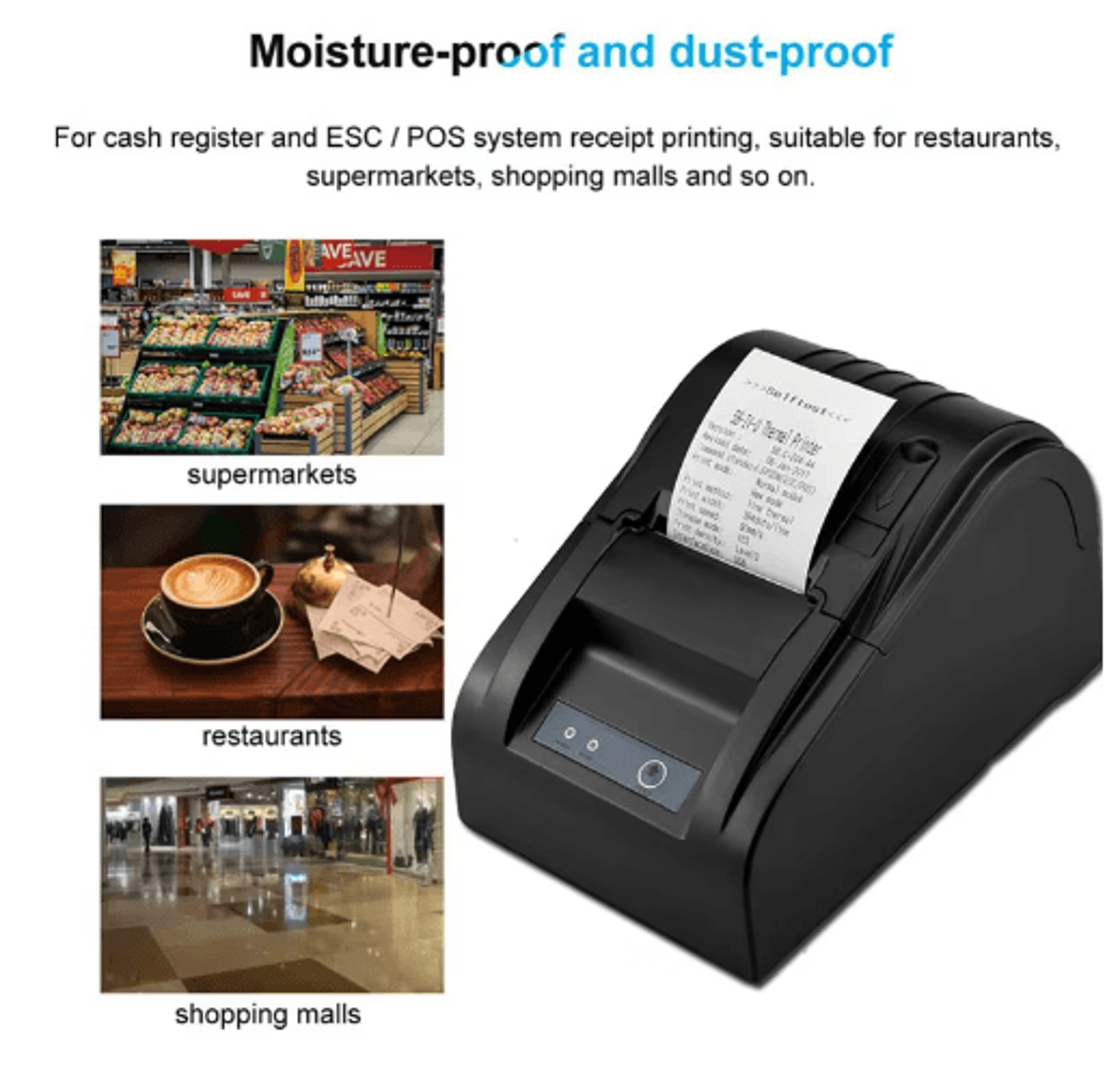 USB RS232 Thermal Receipt Printer  POS Printer For Restaurants  Supermarkets 3