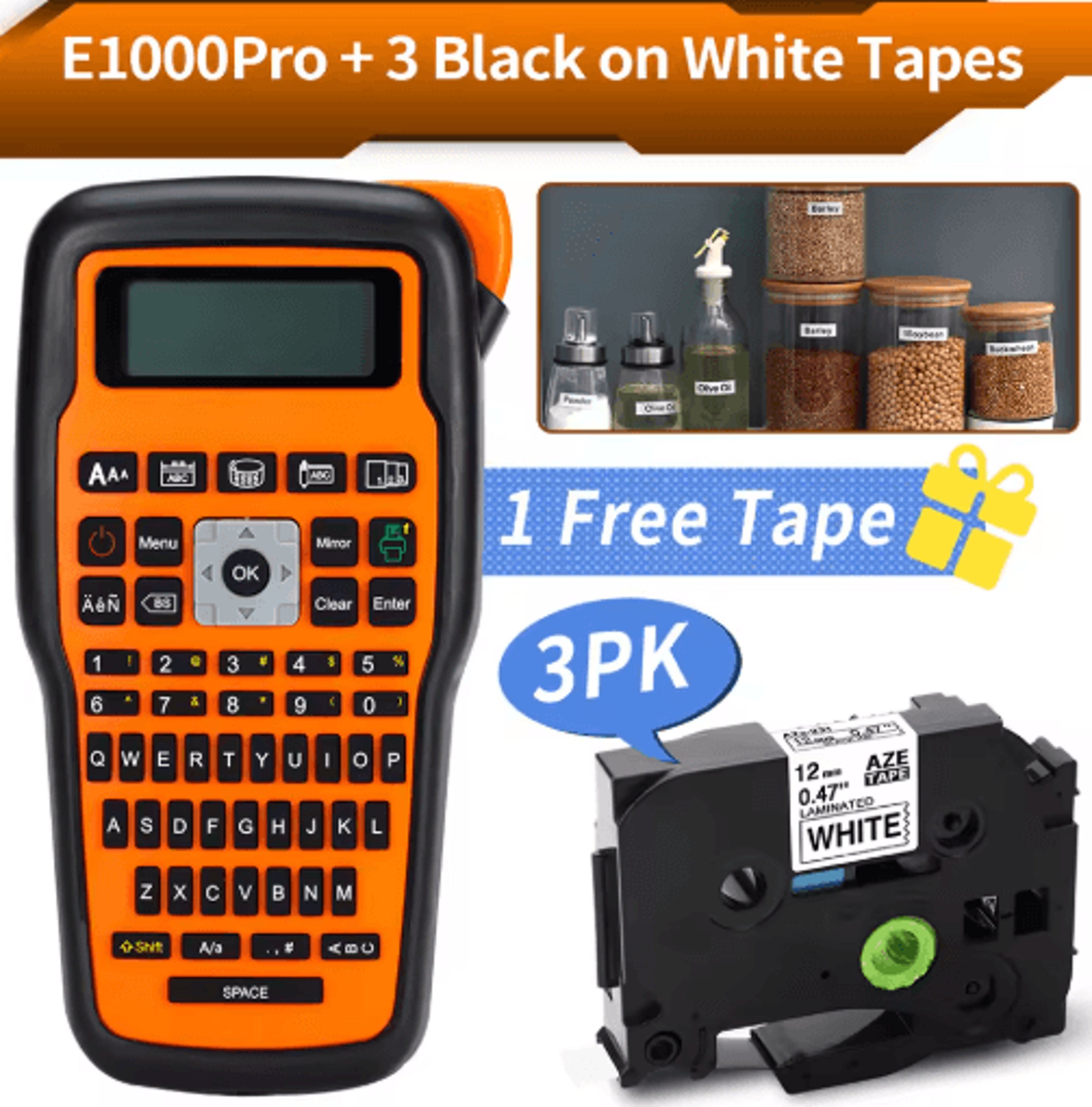 Portable Industrial Label Printer  QWERTY Label Maker For Brother TZ231 HSE231  FX231 10
