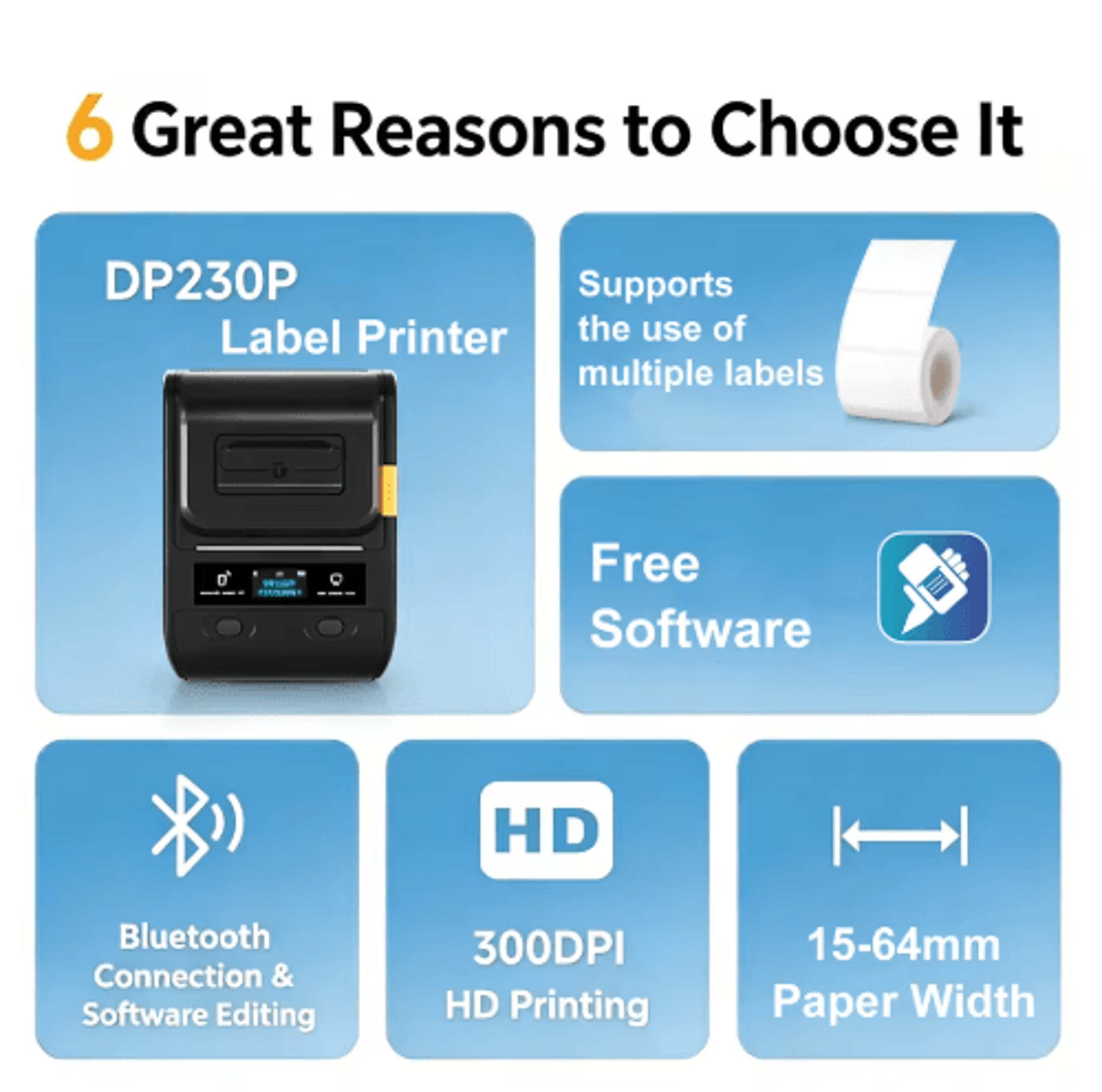 Multifunctional Bluetooth Thermal Label Printer  Wireless Barcode Maker For Android  IOS 12