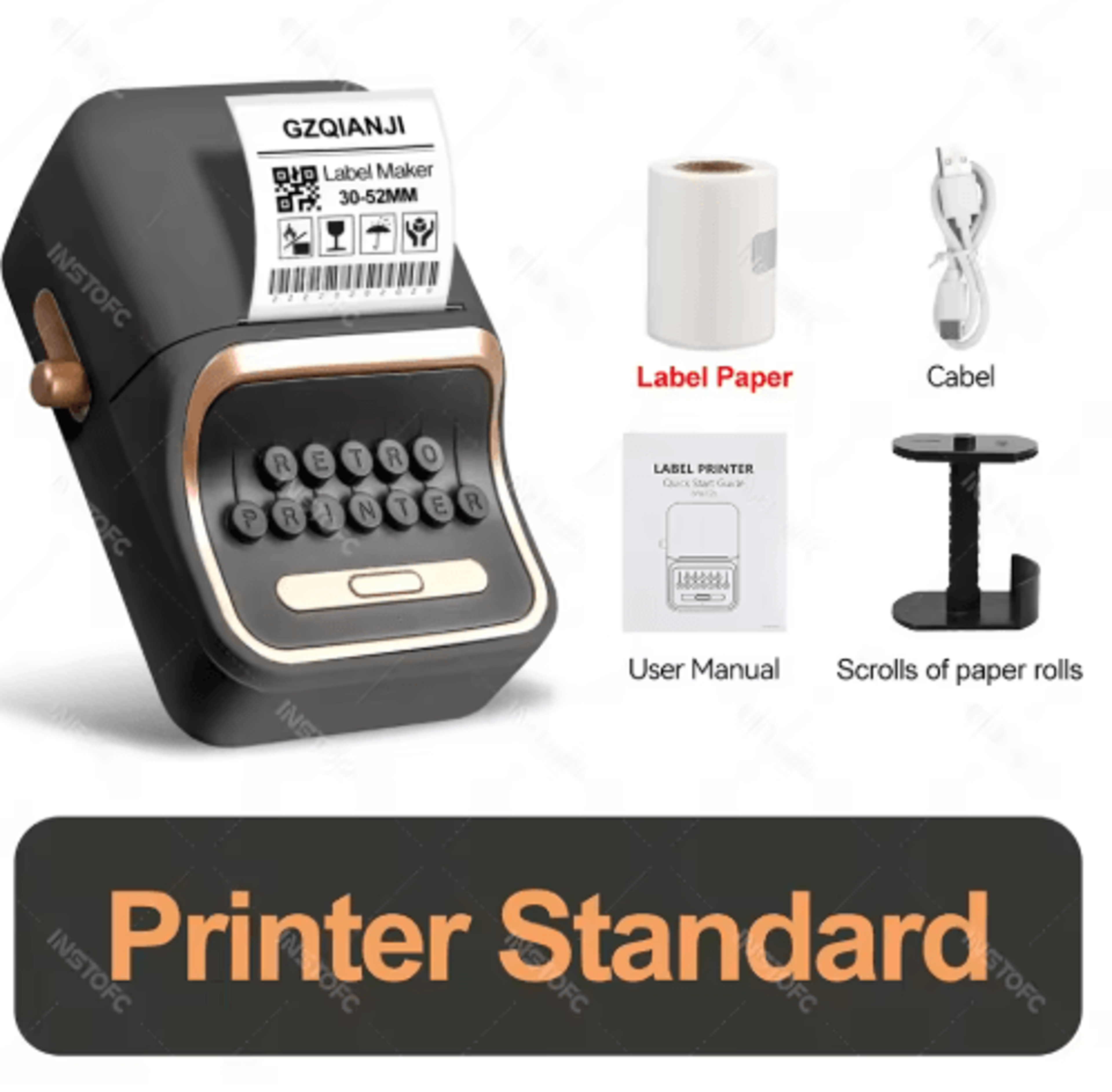 Portable Thermal Label Printer  2Inch Sticker Maker With Label Paper Options 12