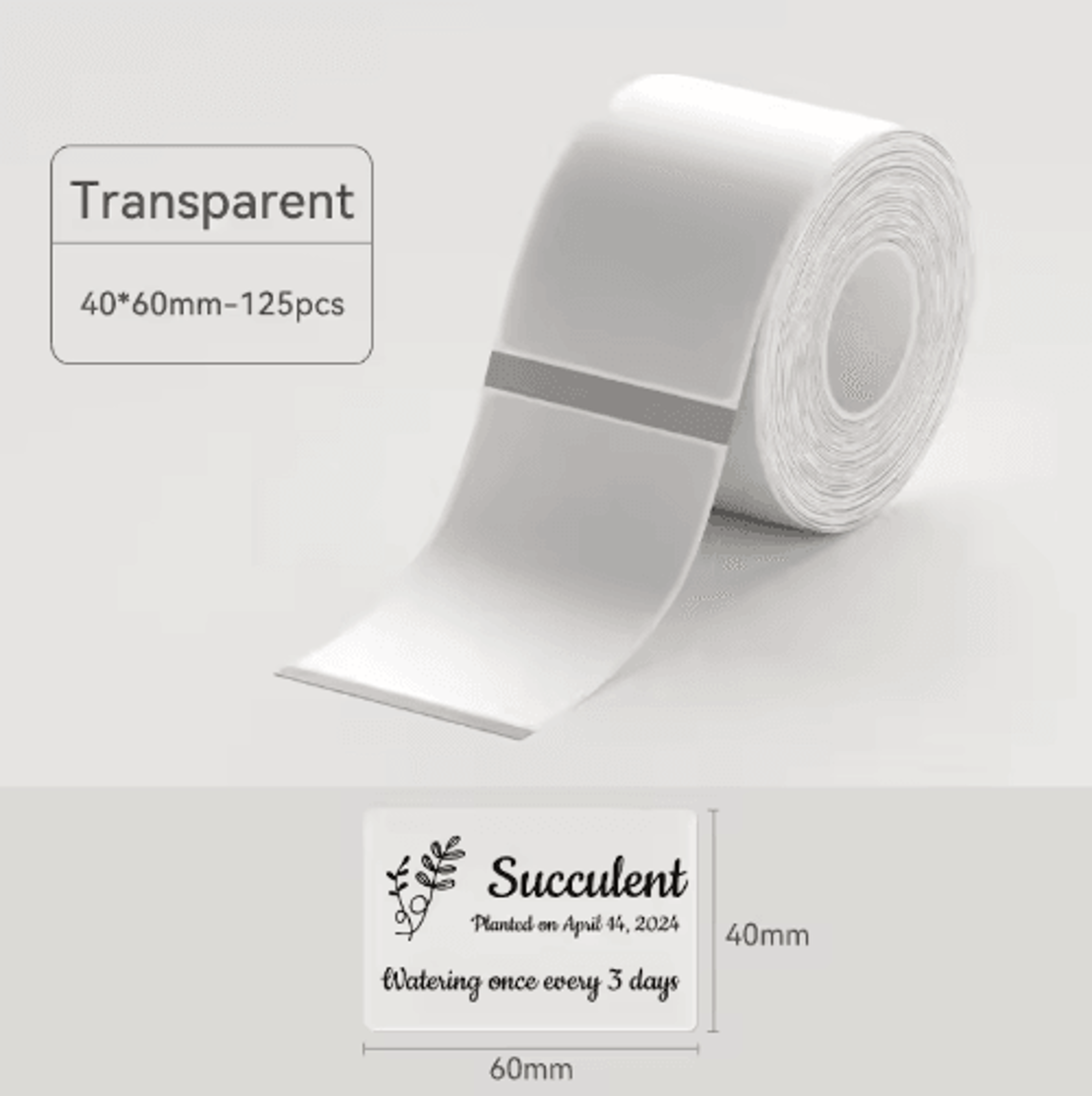 B1B21SB21PRO Thermal Label Sticker Rolls  White Color  Transparent Adhesive Paper 1