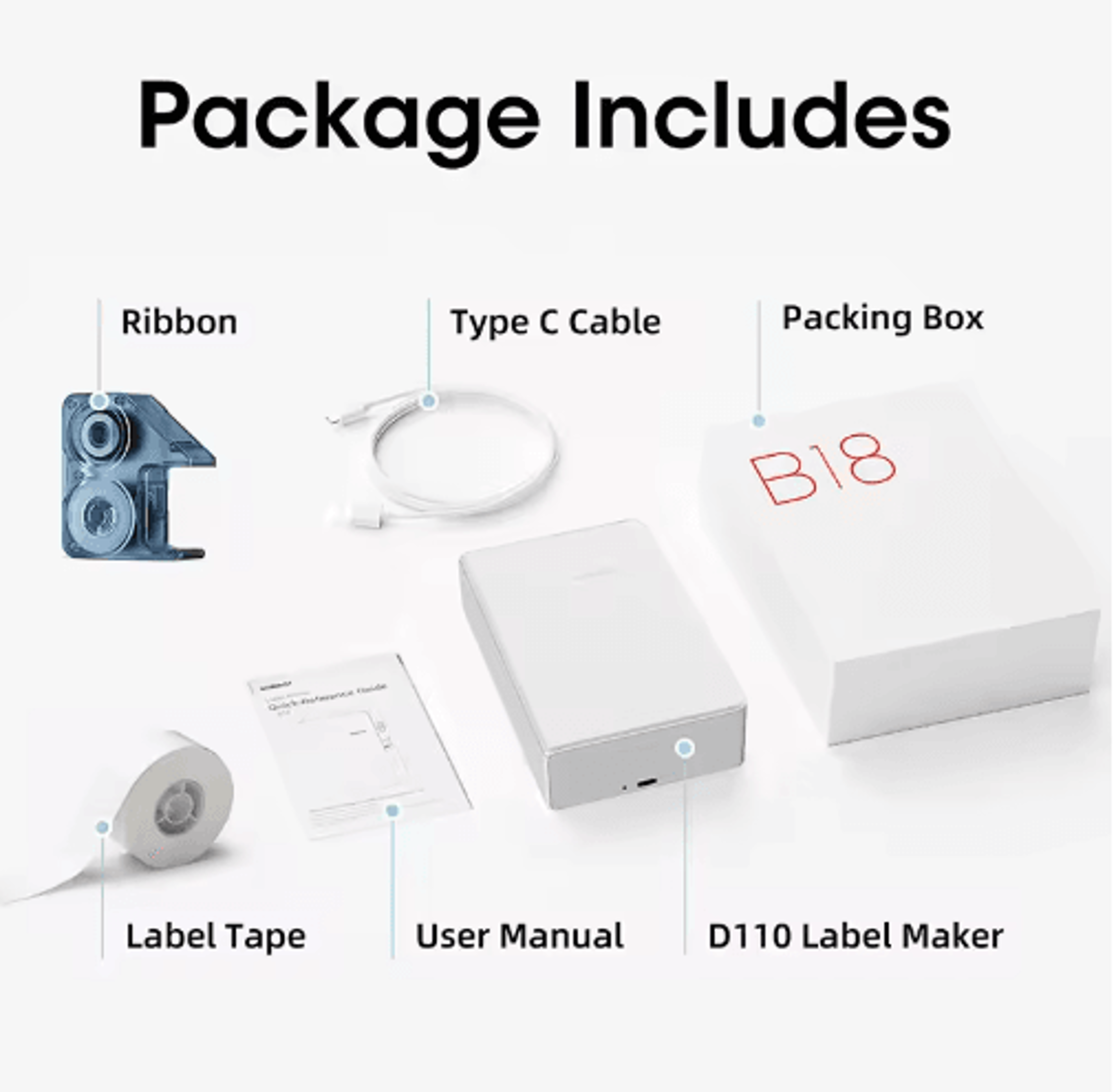 Mini Portable Thermal Transfer Label Printer  Pocket Sticker Maker With Durable Ribbon  PET Labels 19