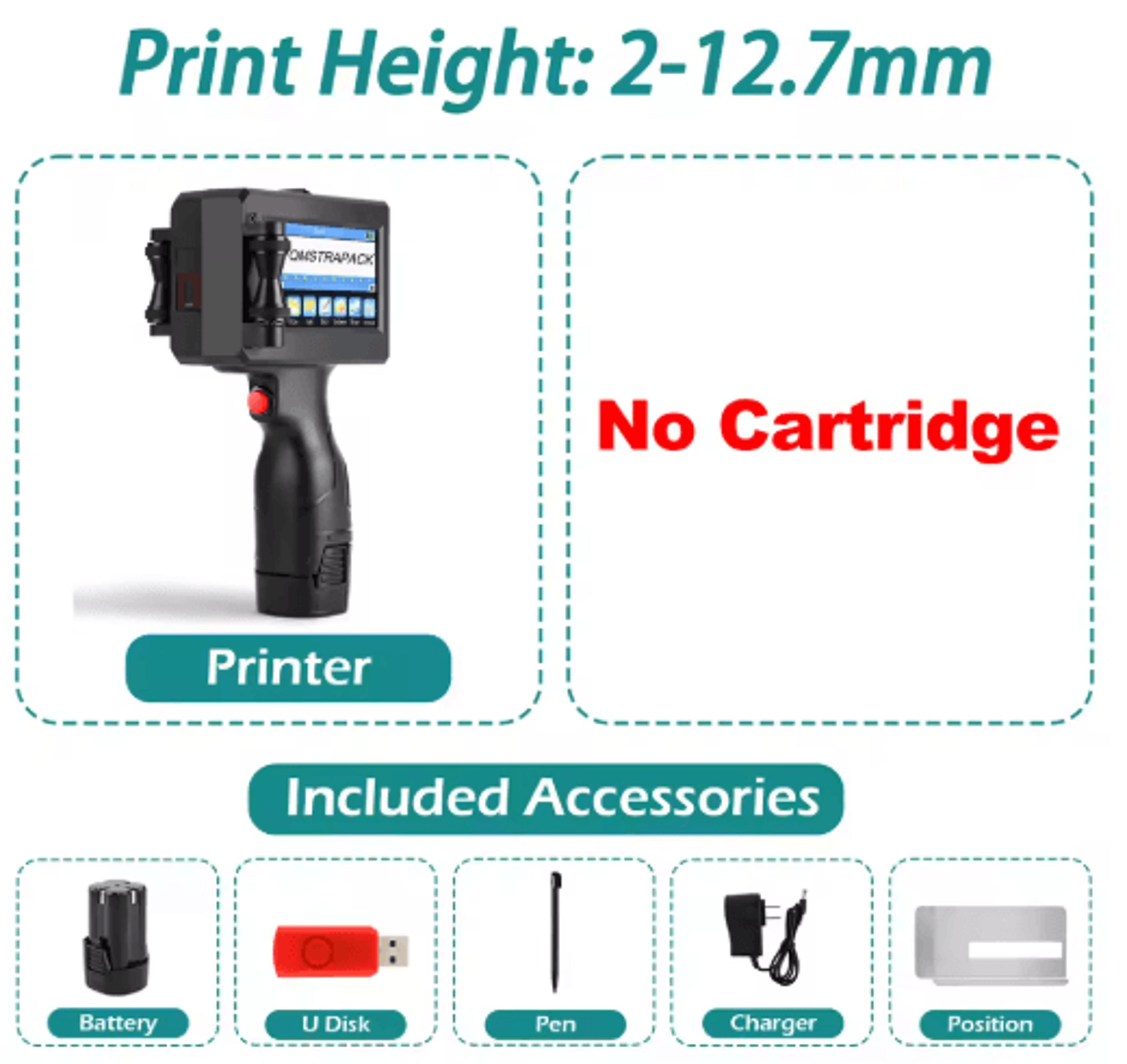 127mm Handheld Inkjet Printer  FastDrying QR Code  Batch Coding Machine 6