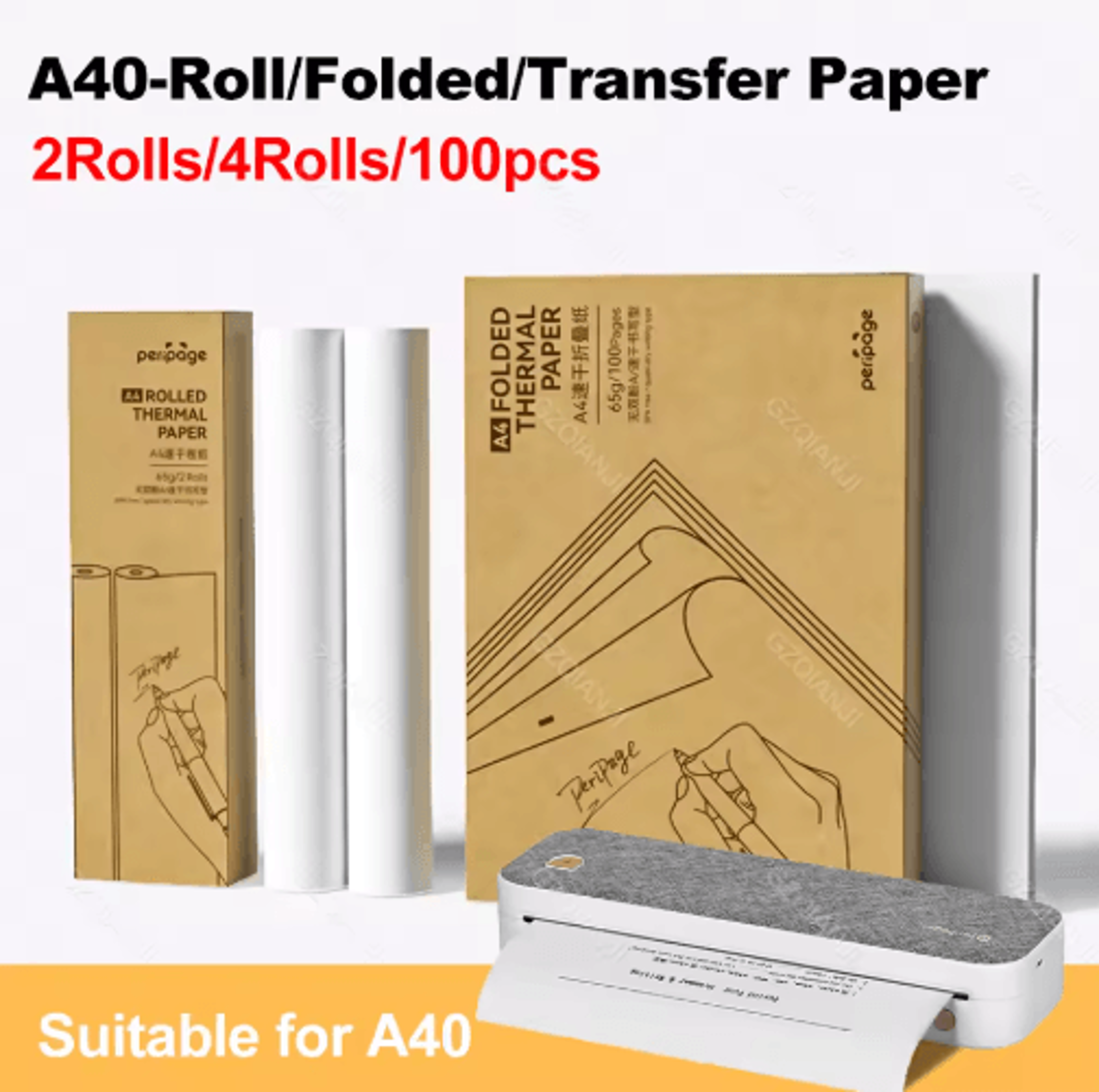 a4 thermal printer paper for a40 – quick-dry long-lasting continuous & folded paper