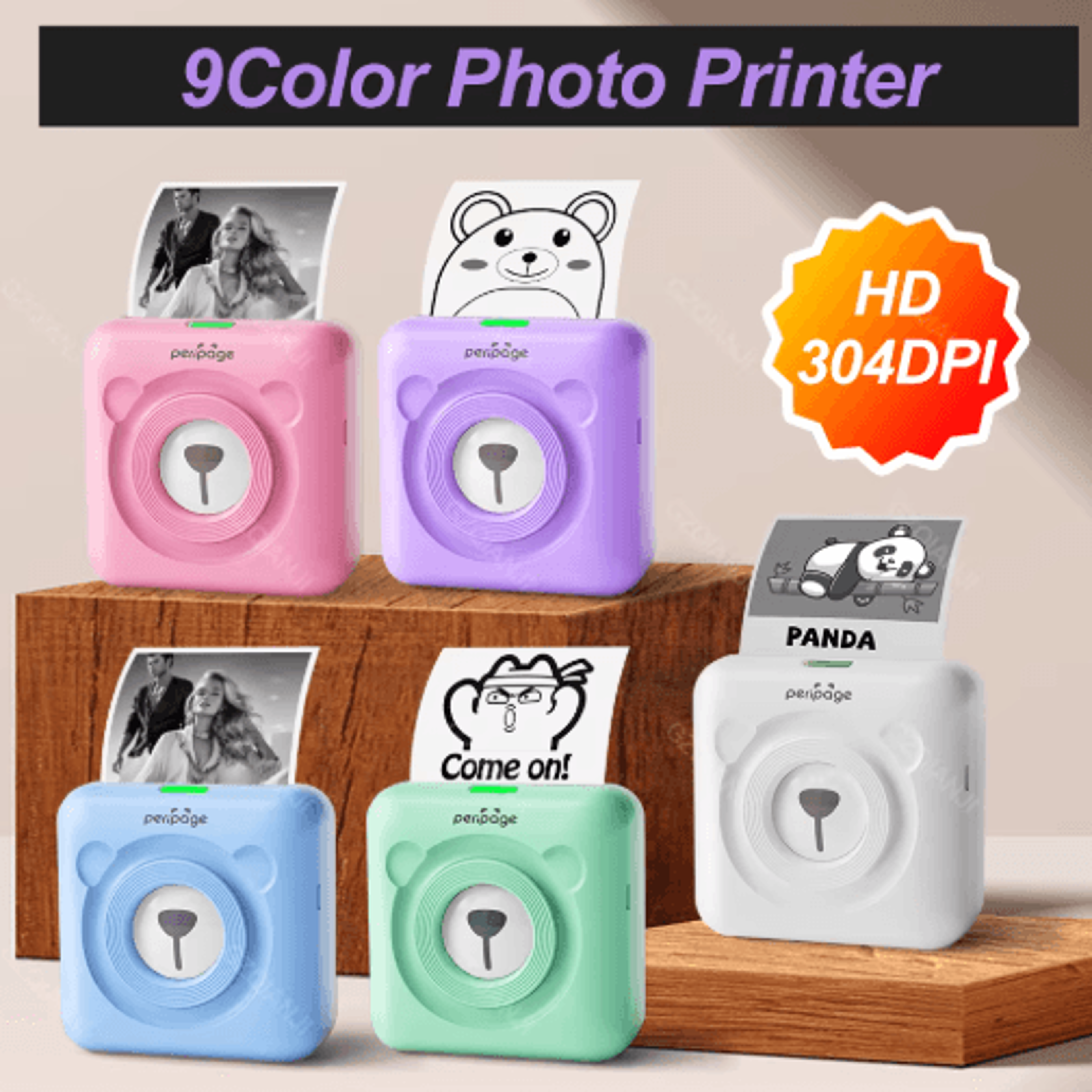 mini bluetooth photo printer – portable wireless sticker & notes label maker
