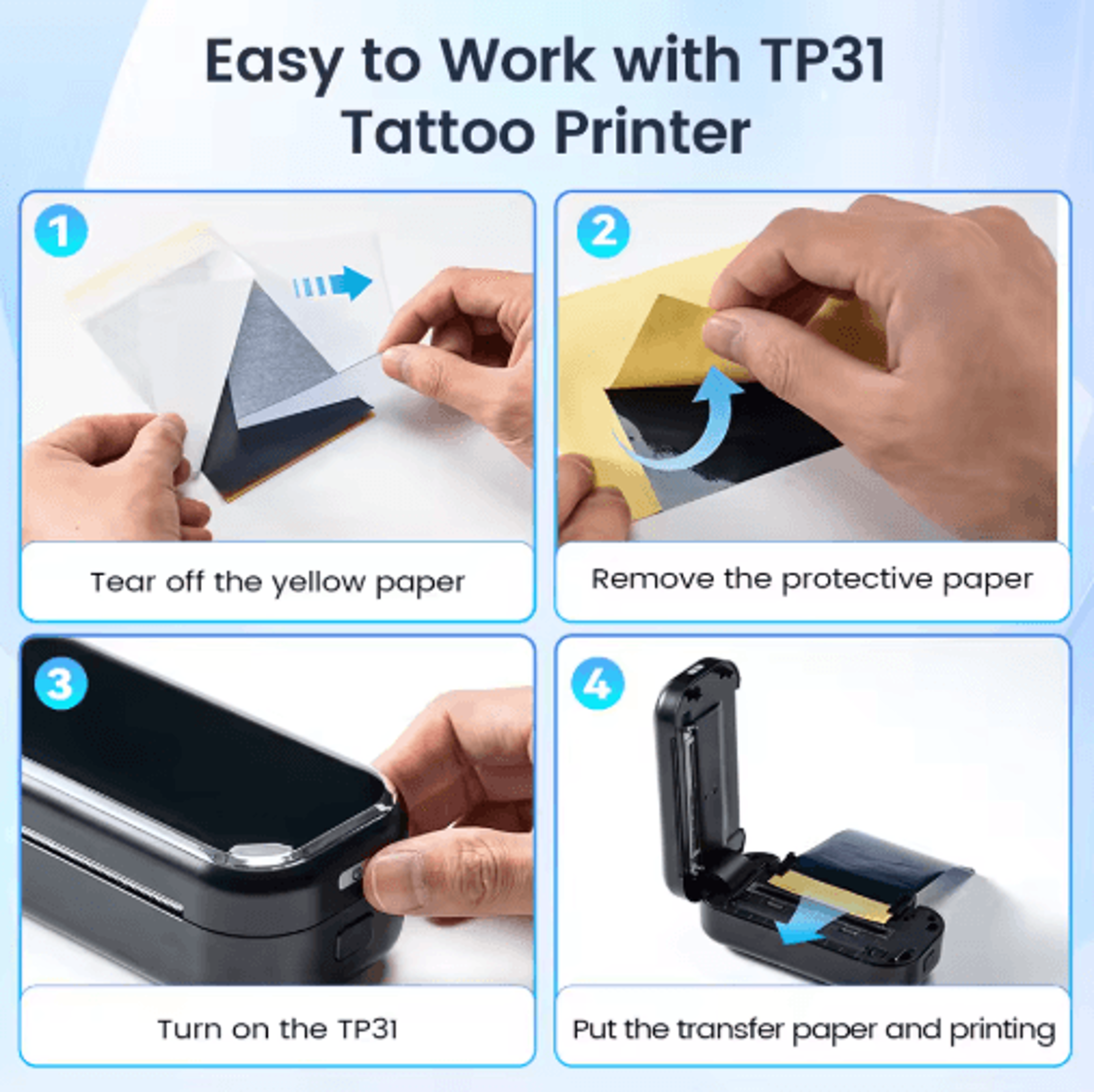 100PCS Tattoo Stencil Transfer Paper  80 X 133mm Thermal Paper For TP31 Tattoo Printer 5