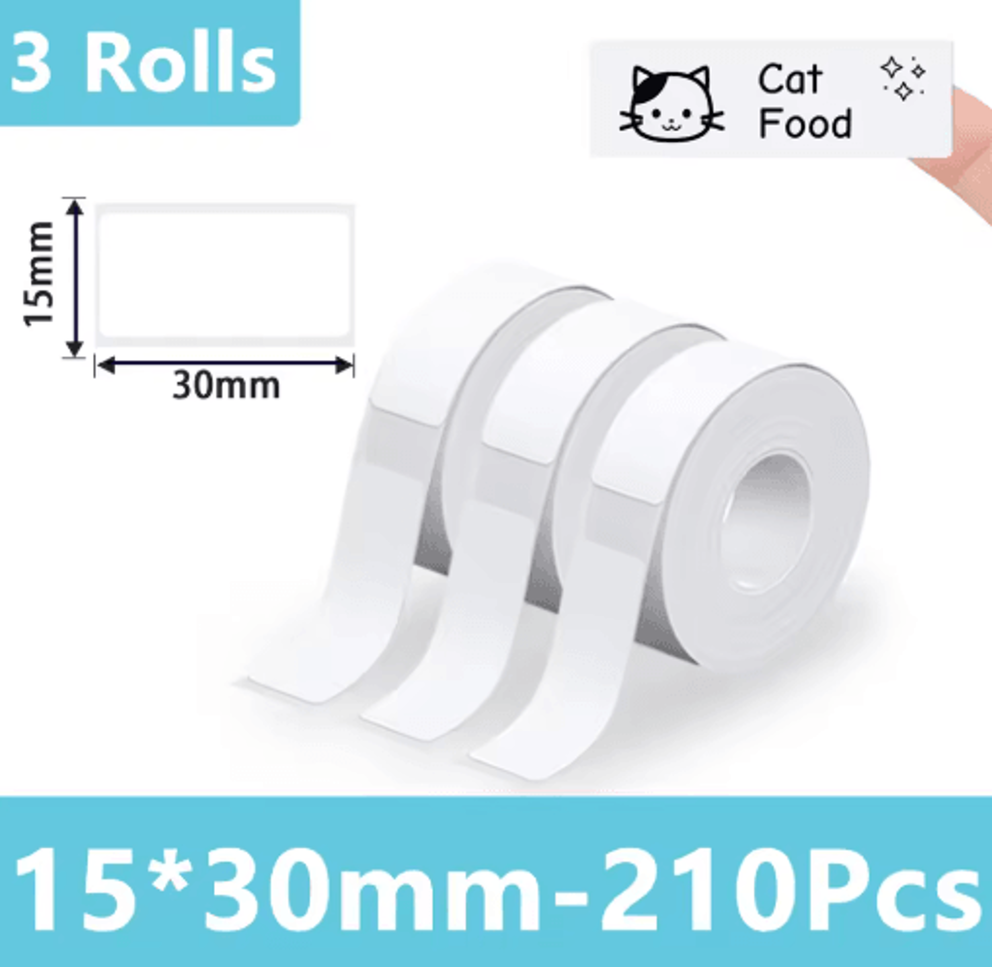 Waterproof Thermal Label Sticker Paper  White  Transparent Adhesive Rolls For P15P12P11D30Q30 5