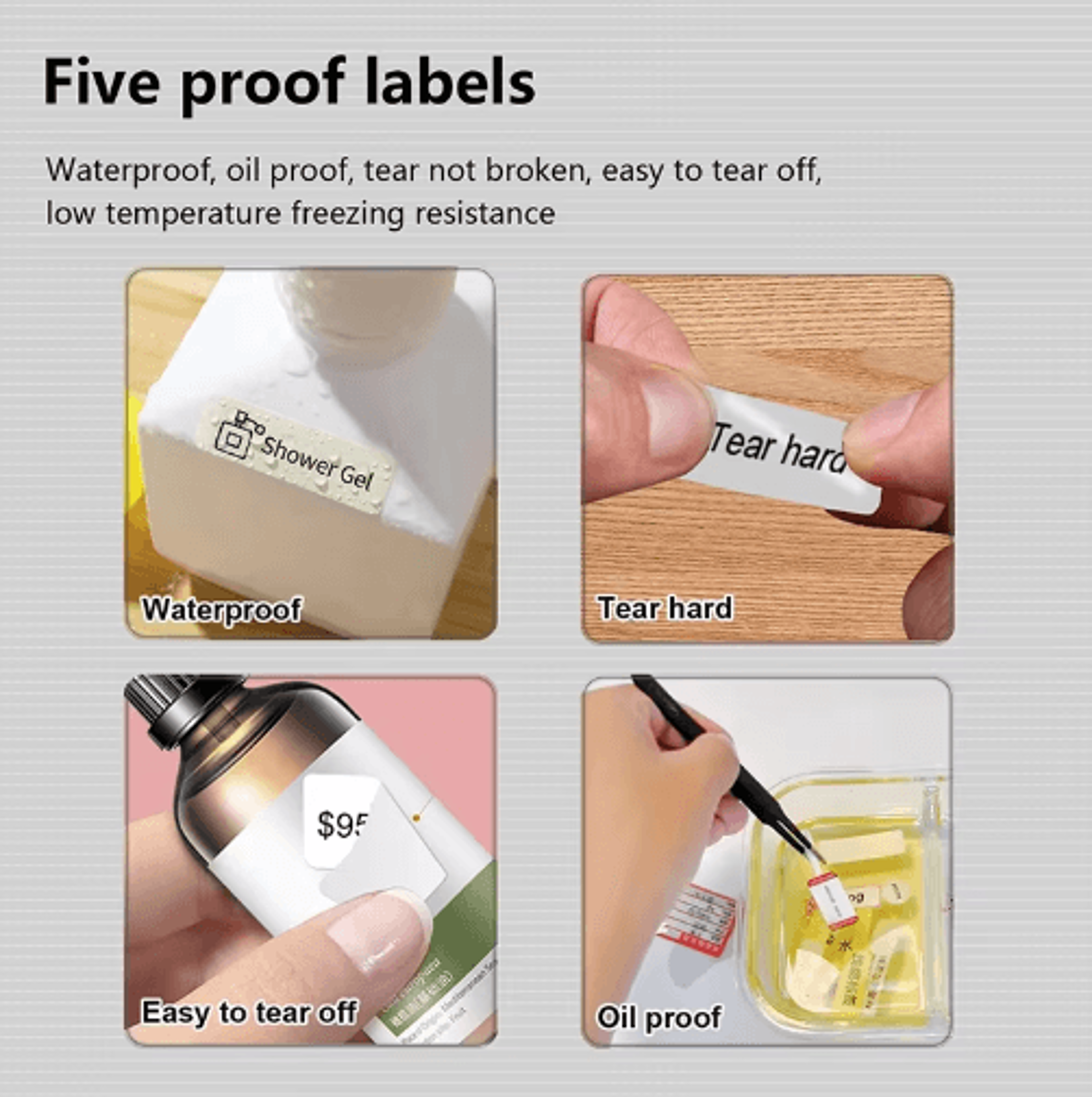 Waterproof Thermal Label Sticker Paper  White  Transparent Adhesive Rolls For P15P12P11D30Q30 13