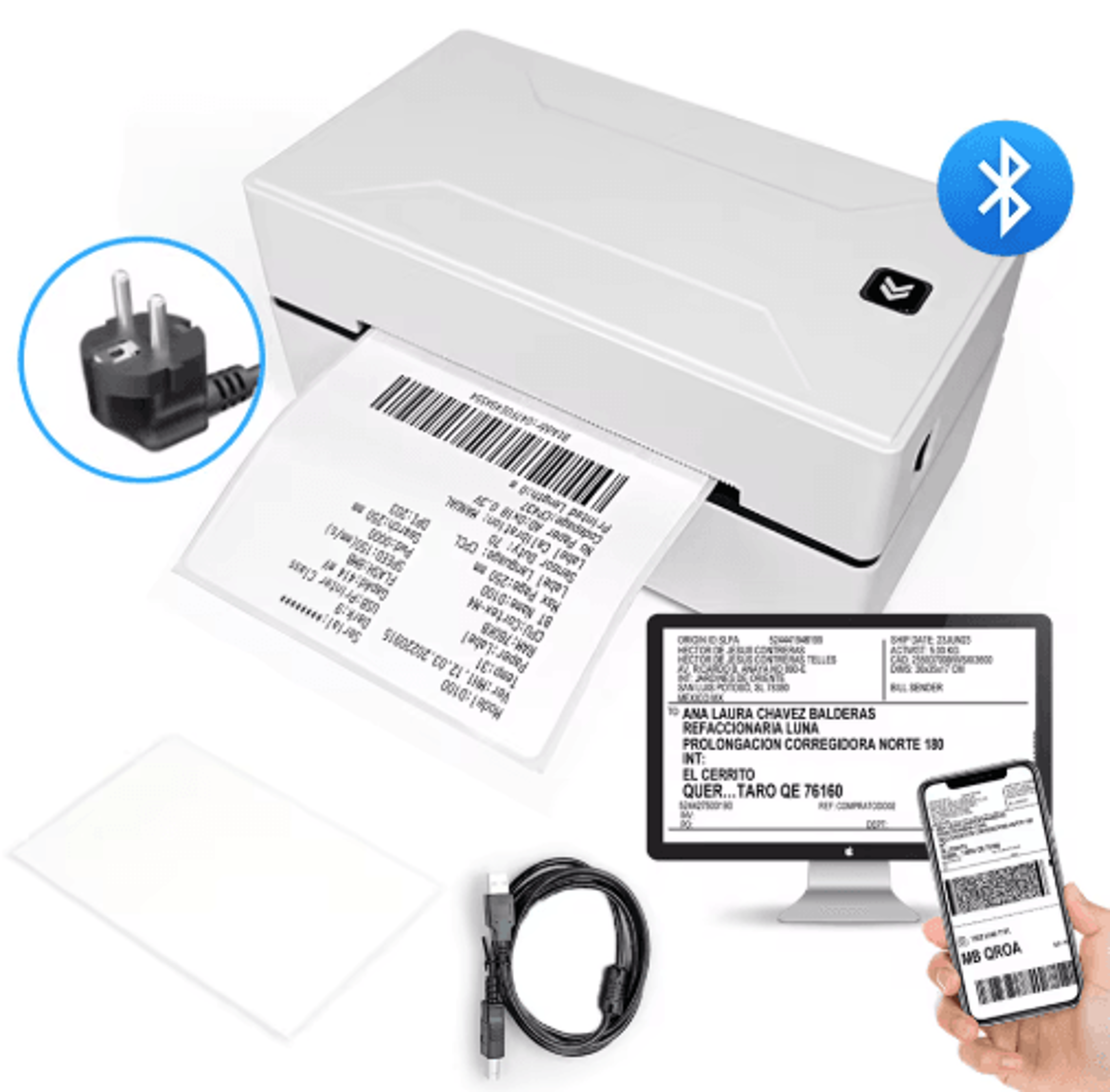 D100 Portable Bluetooth Thermal Label Printer  Wireless 4x6 Shipping Label Maker 2