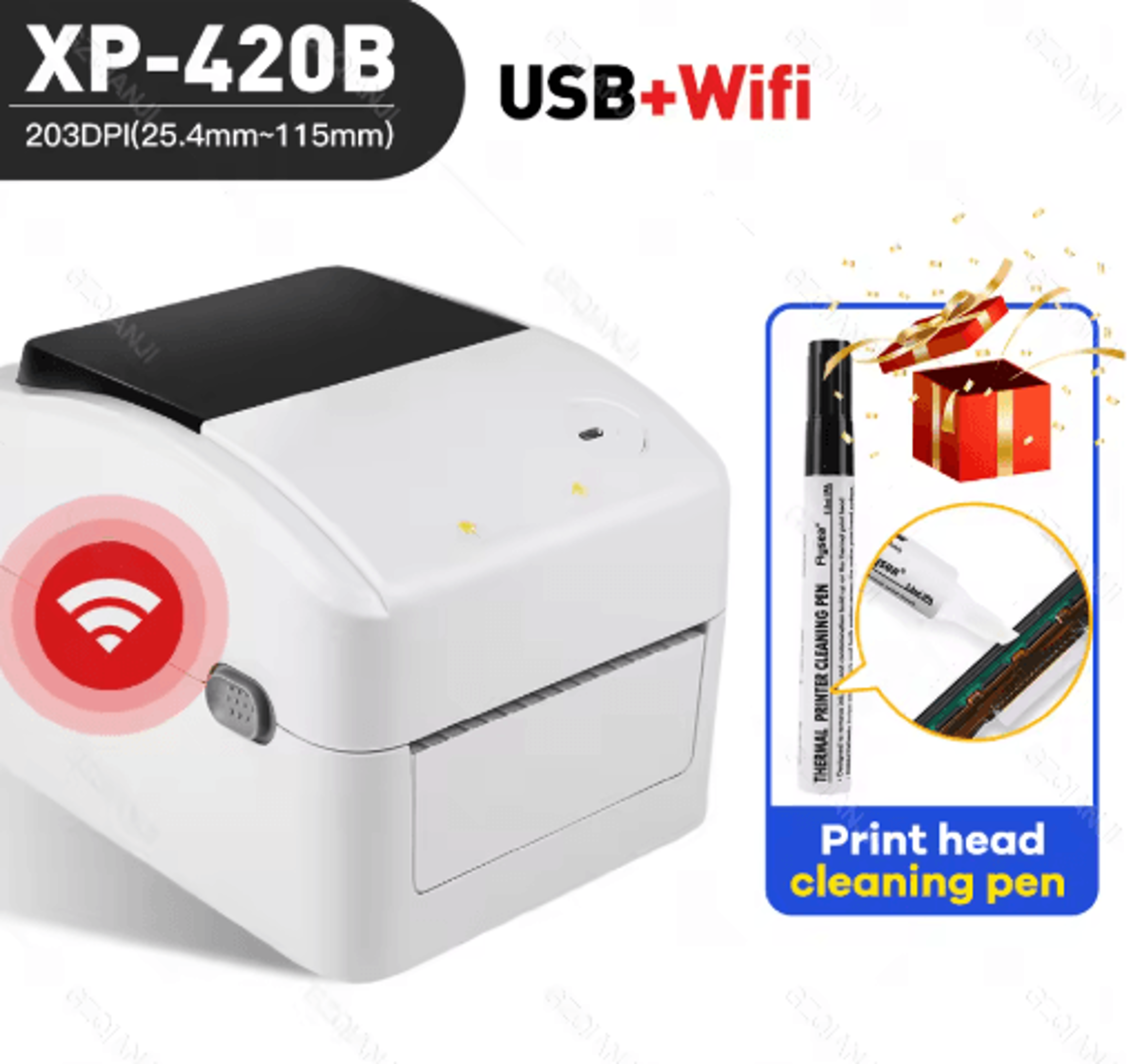 XPrinter 4Inch Thermal Shipping Label Printer  110mm USB WiFi  Ethernet Label Maker 3