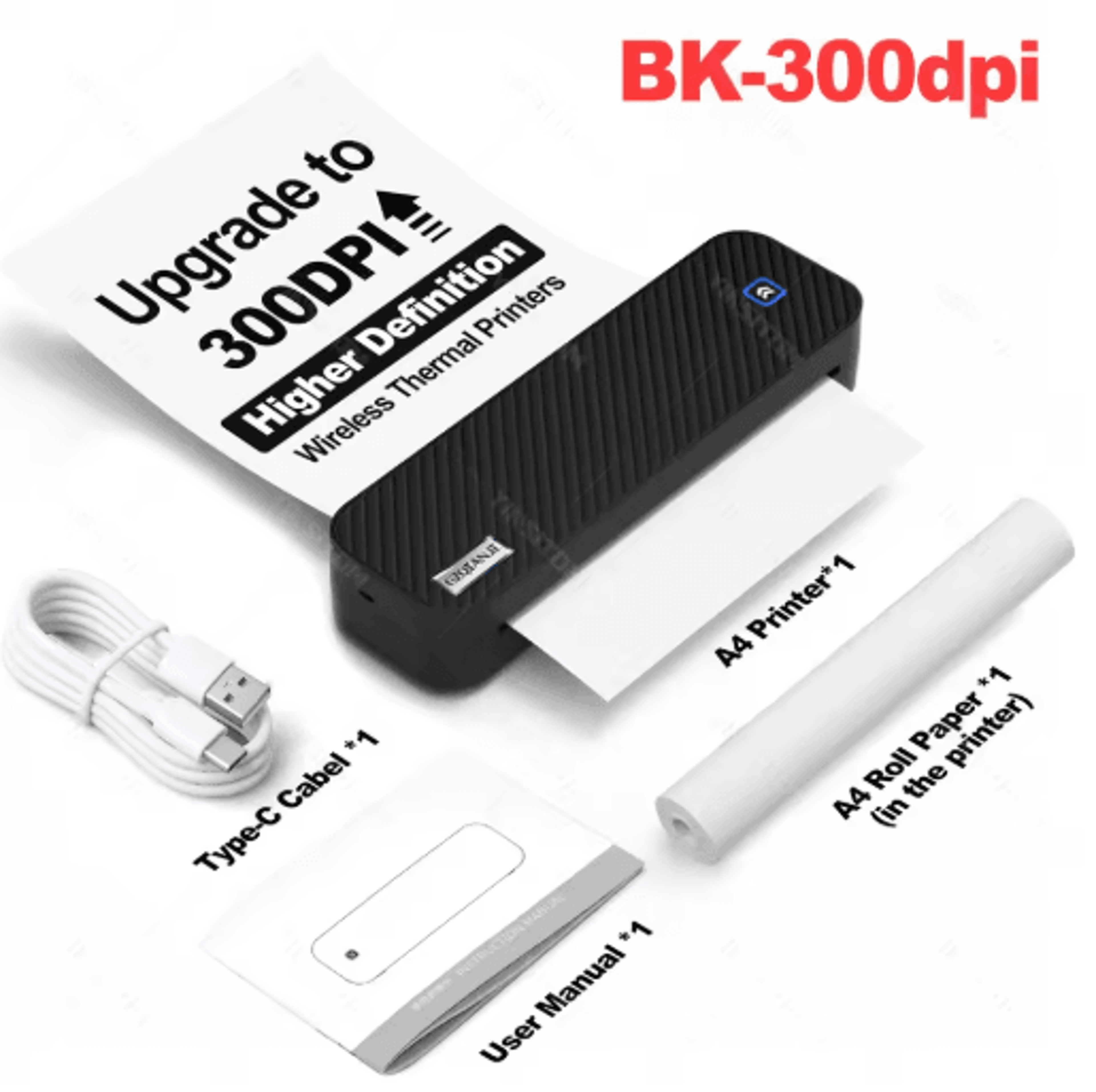 Portable Bluetooth Thermal Printer  Wireless Inkless A4  US Letter Travel Printer 1