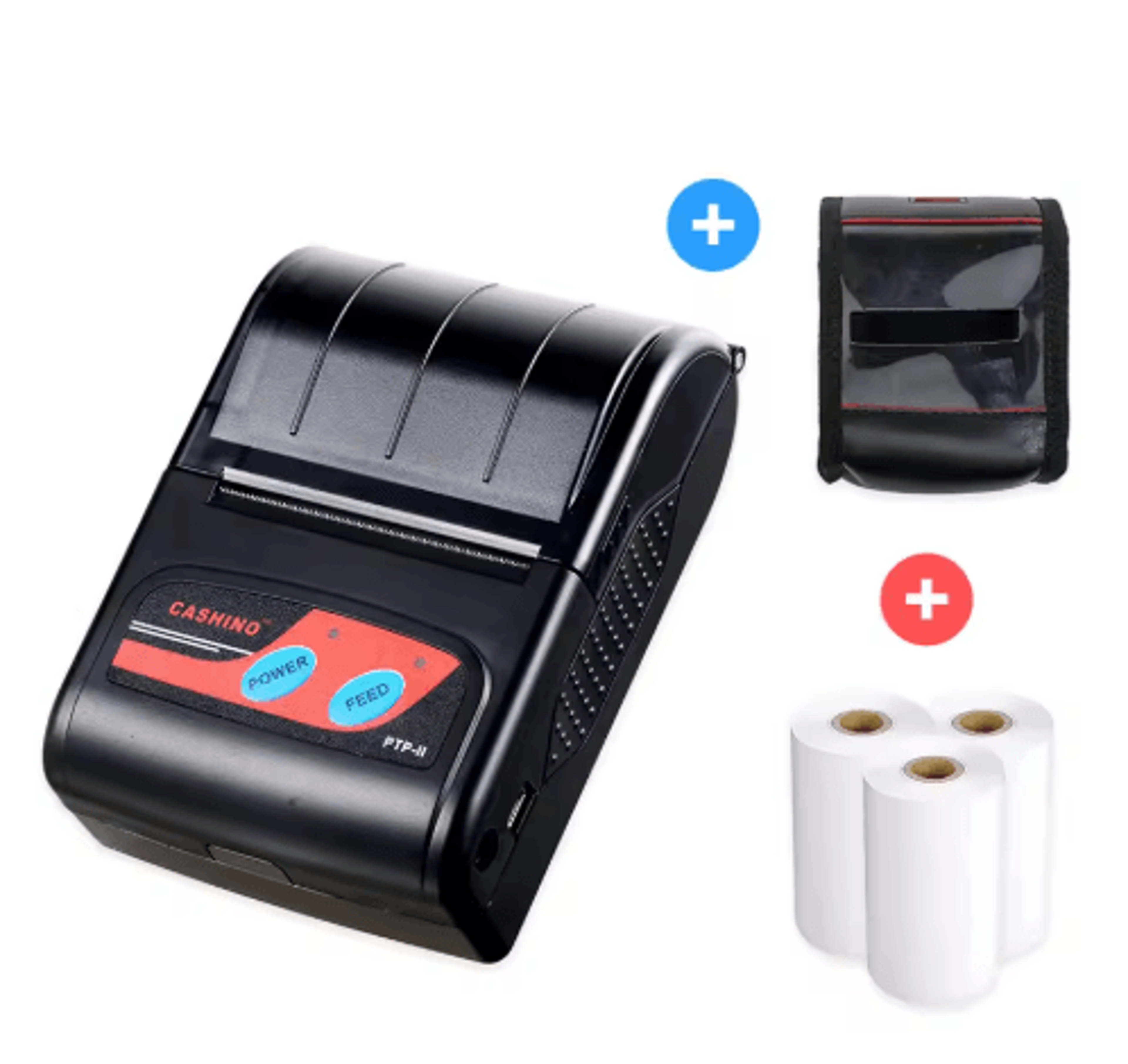 mini portable bluetooth receipt printer – wireless usb thermal printer with 2000mah battery