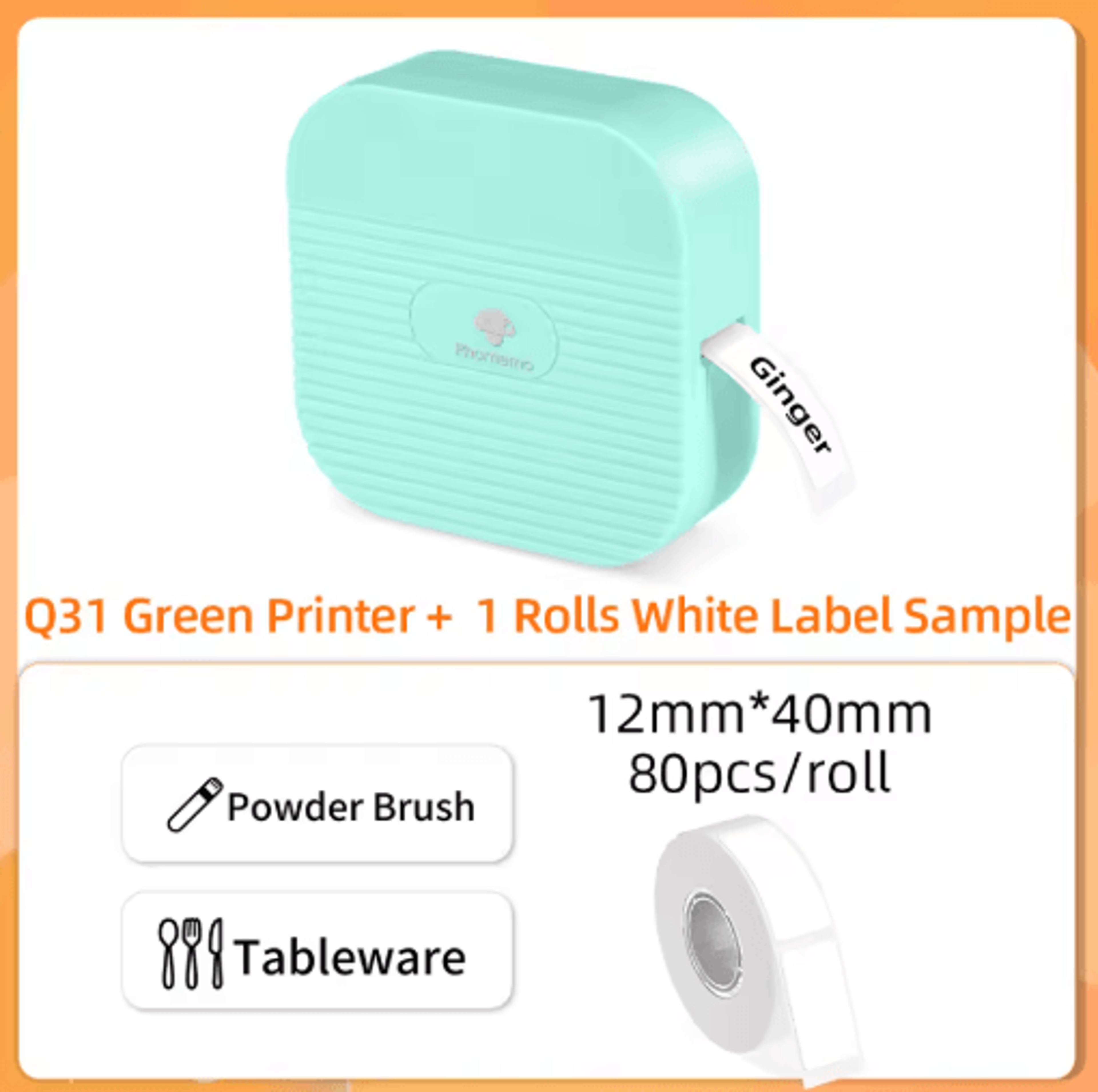 Mini Bluetooth Thermal Label Printer  Portable 615mm Sticker Label Maker 6