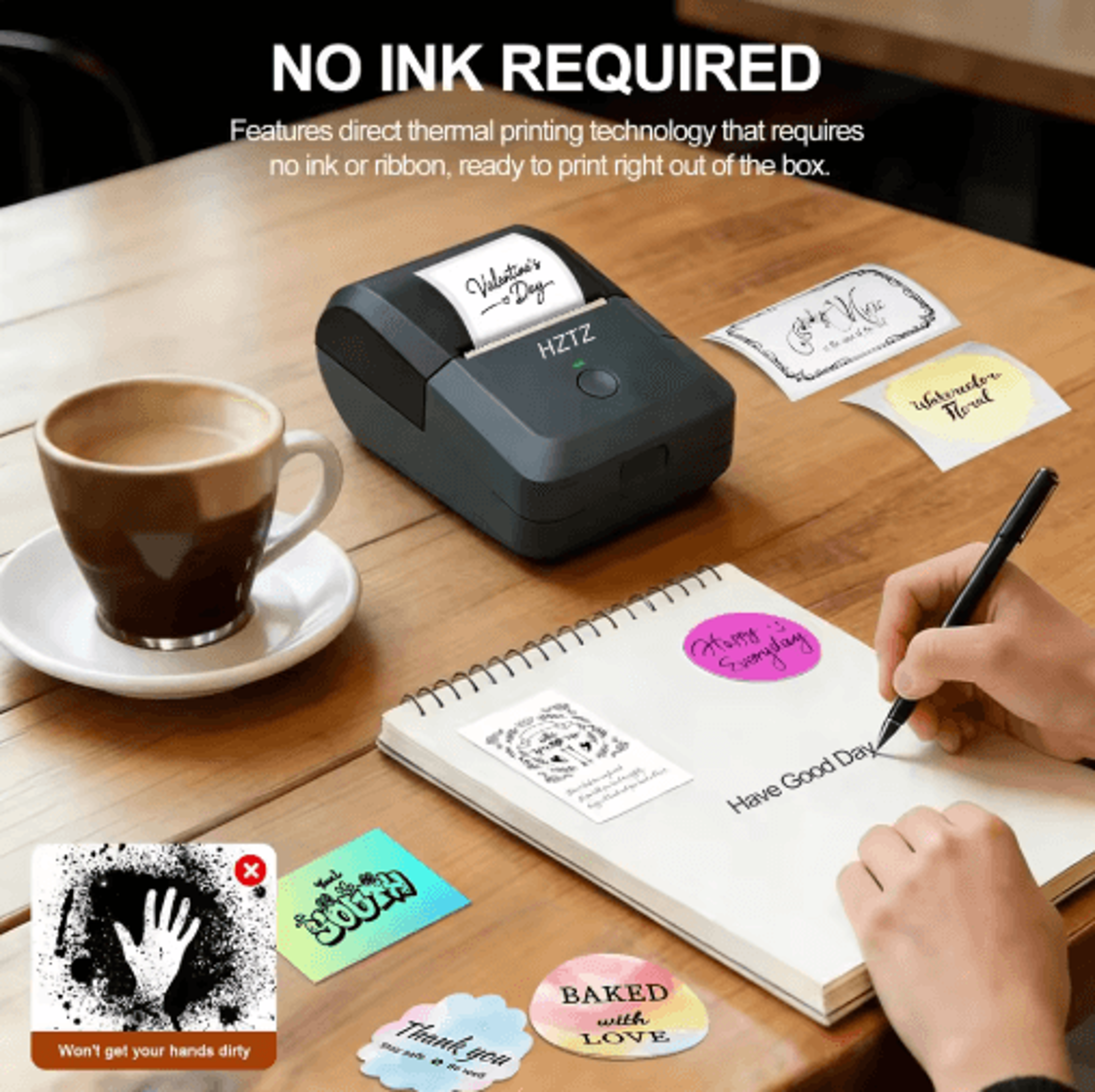 Inkless Bluetooth Thermal Label Printer  Wireless Sticker Maker For Retail  Inventory 12
