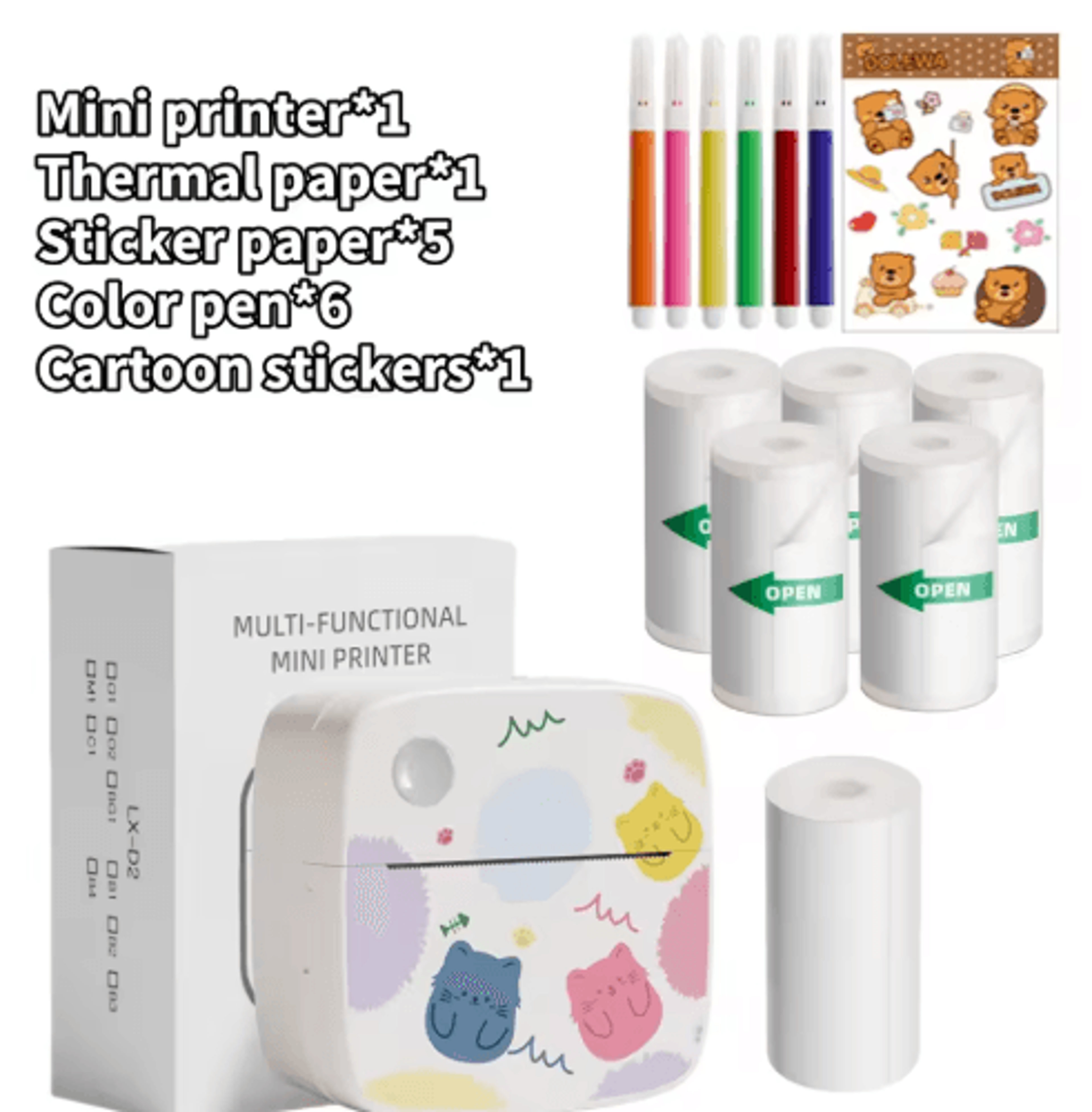 Portable Mini Thermal Label Printer  Inkless Sticker Maker For Photos  Notes 1